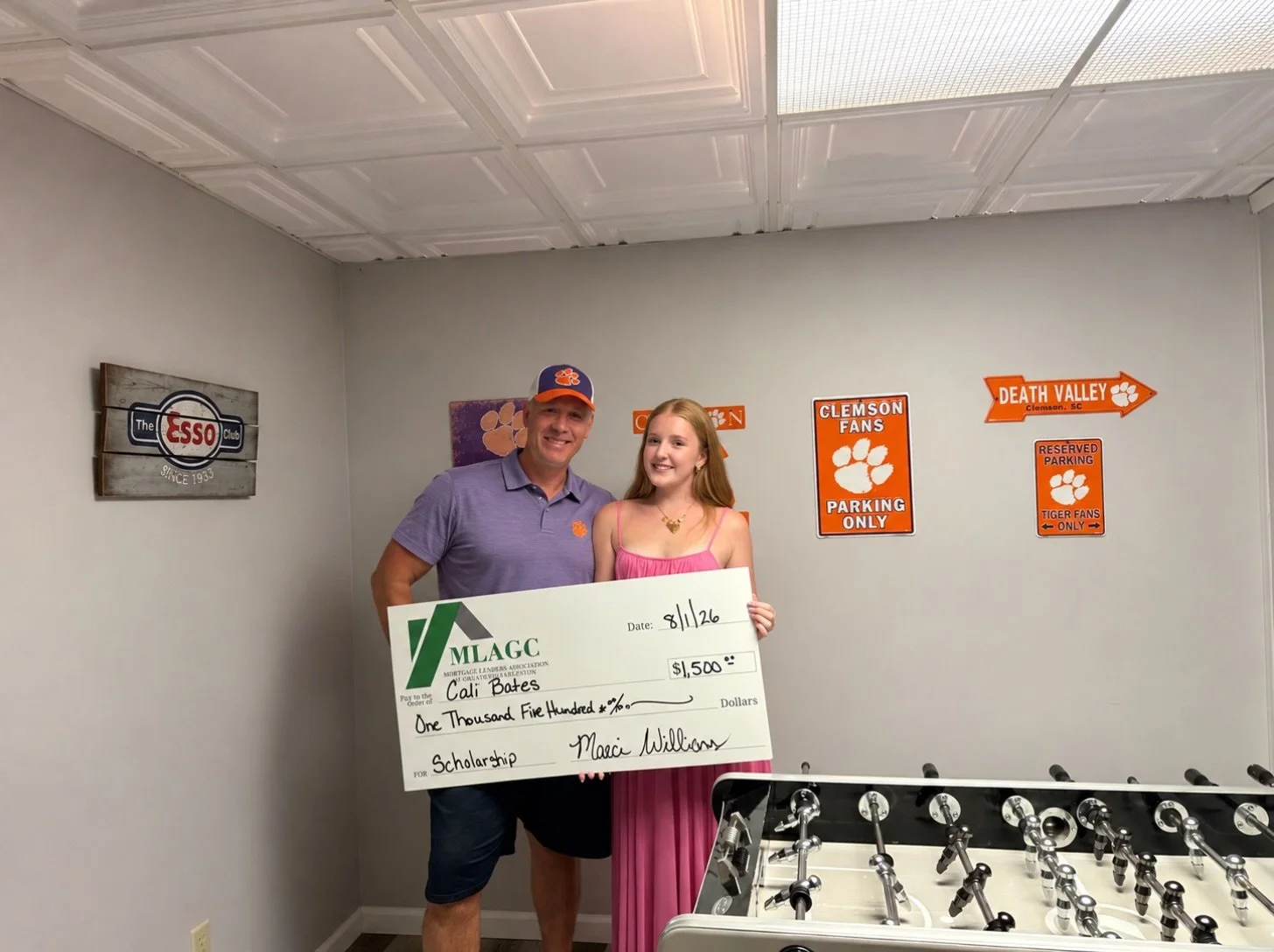 Congrats Cali- our scholarship winner for 2026! We wish you much success at Clemson 🏆