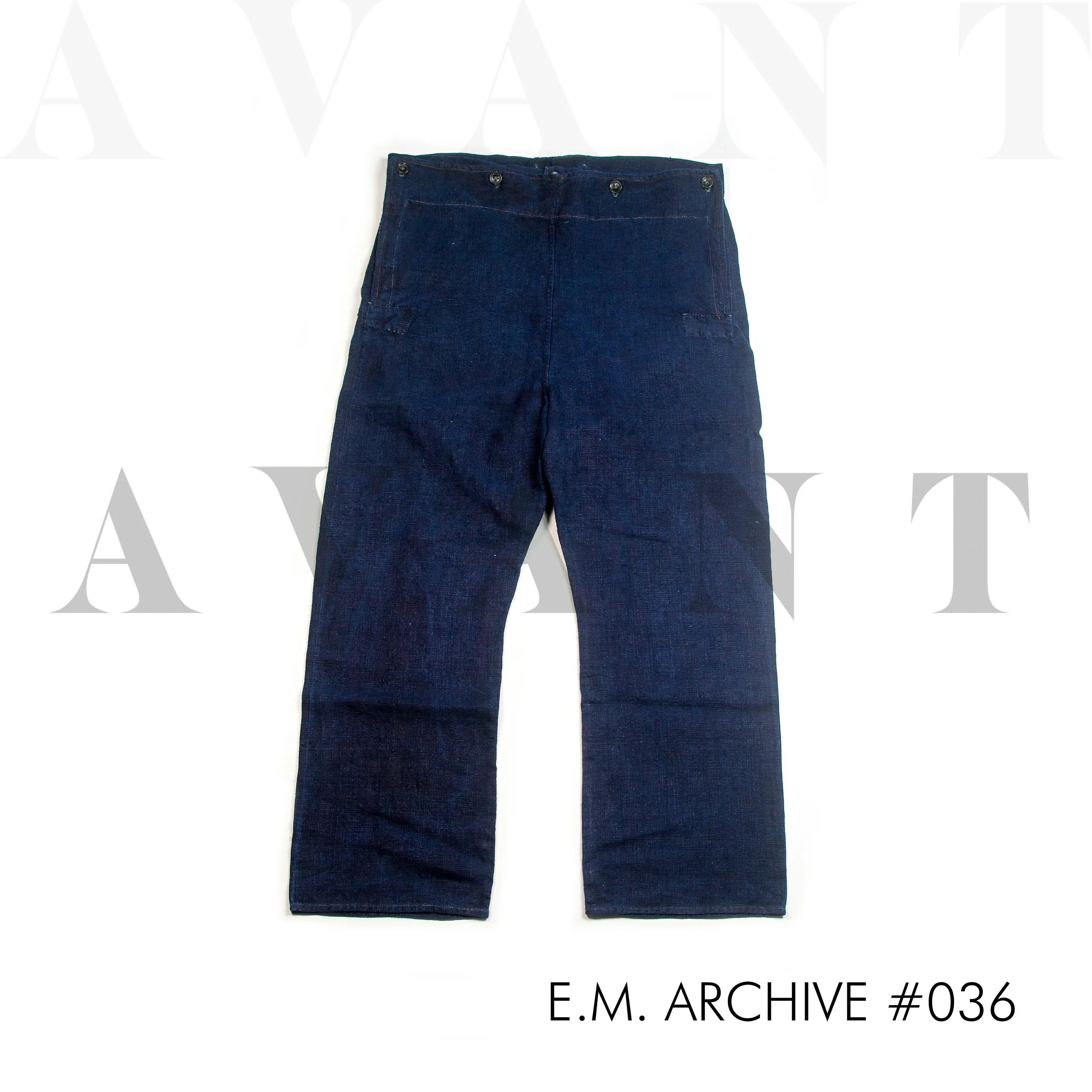 German indigo linen pants
