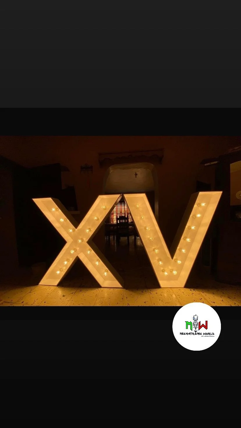 Letras "XV" para evento.