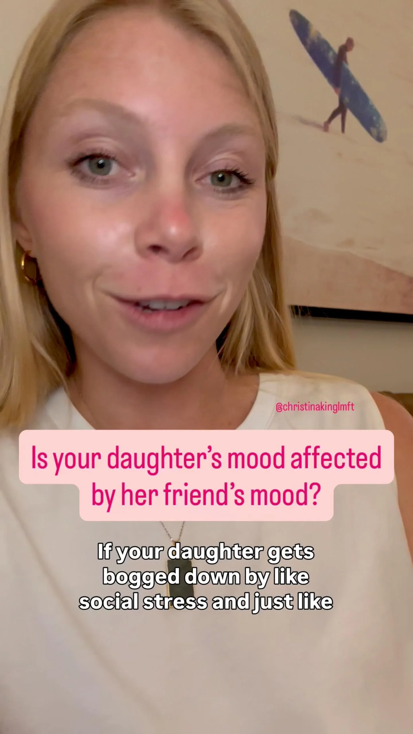 Is your daughter’s mood affected by her friend’s mood? If so, you’re going to want to hear this.
π€ Send this to a friend who needs to hear this.
ππΌ Follow @christinakinglmft for more insight into teen mental health ππΌ