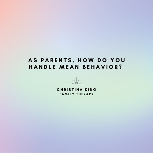 As Parents, How Do You Handle Mean Behavior?