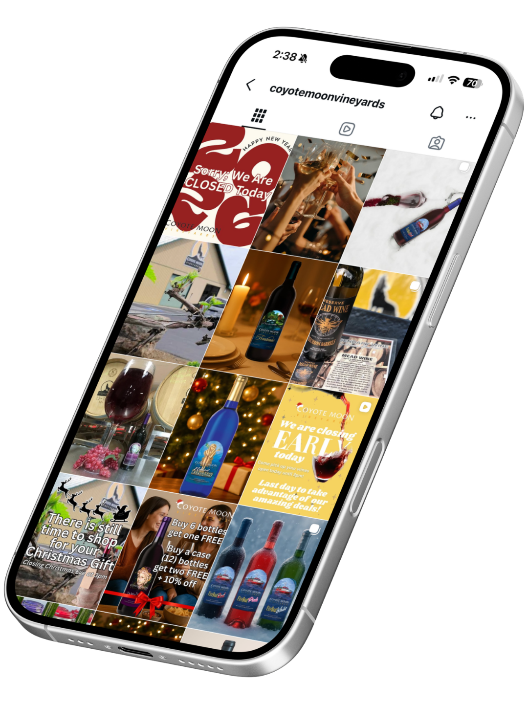 Instagram profile page for coyote moon vineyards