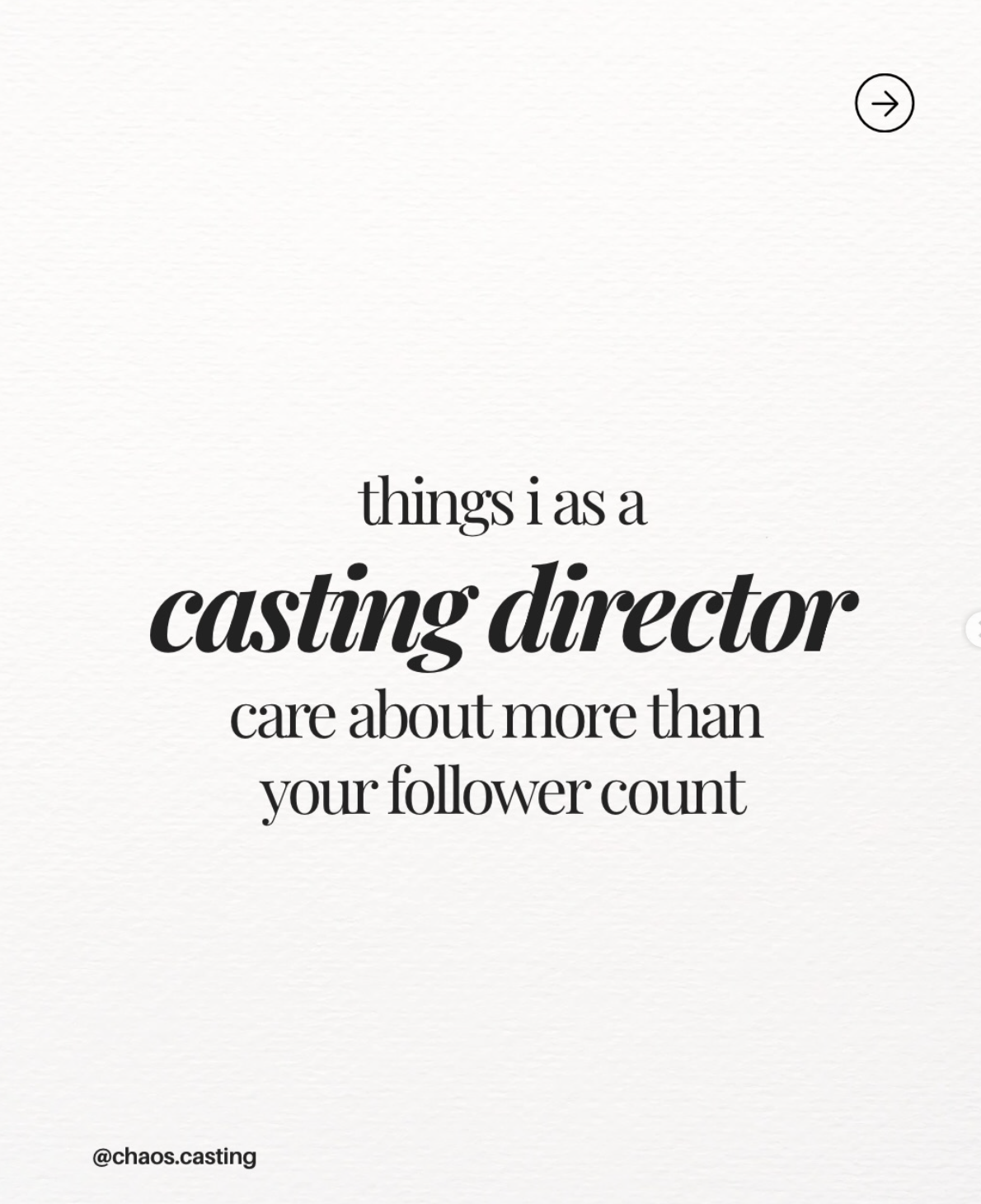 do casting directors care about followers