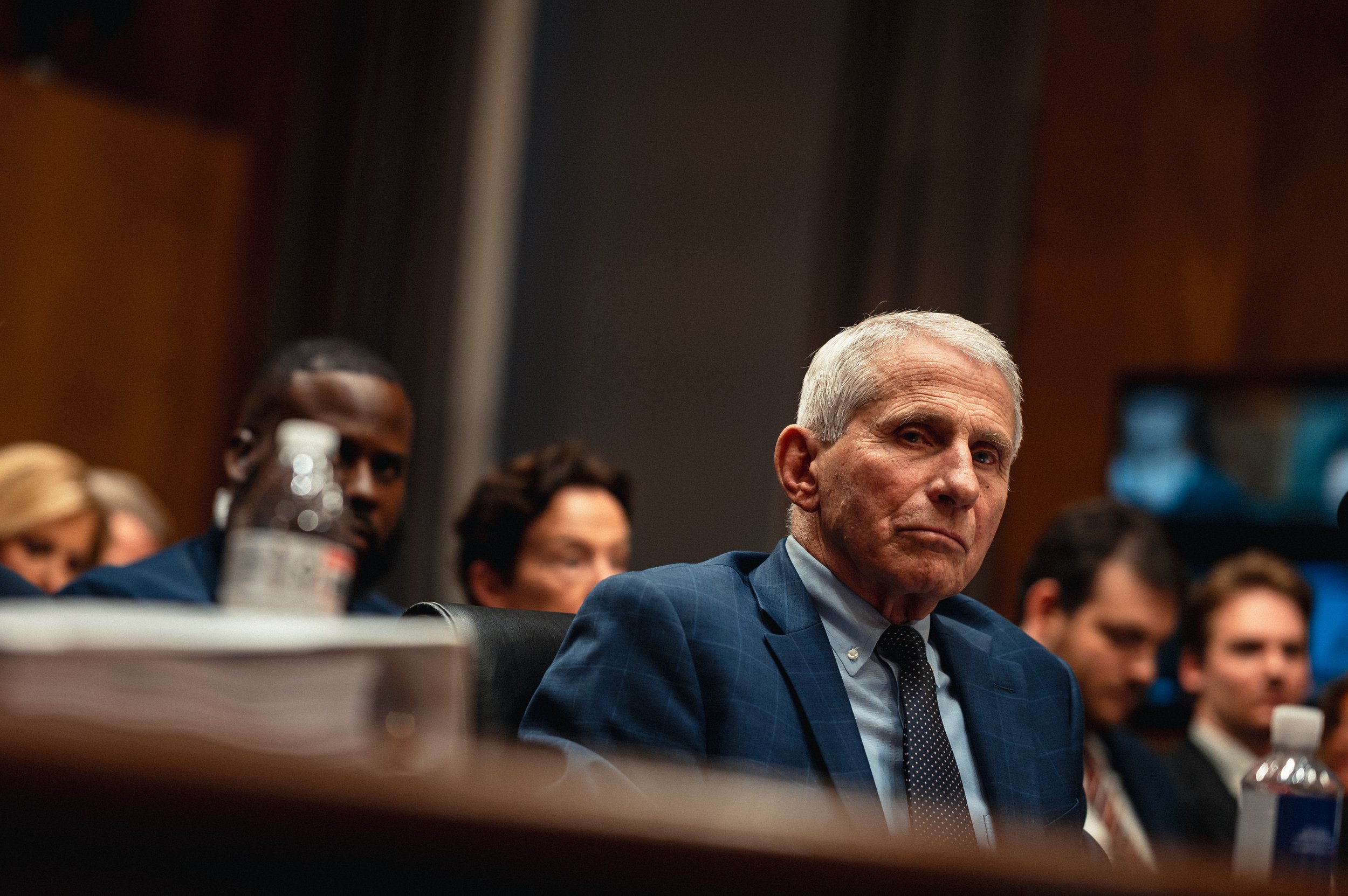 Dr. Anthony Fauci invokes his Fifth Amendment right against self-incrimination as he declines to answer questions from senators during a Senate Homeland Security and Governmental Affairs Committee hearing on the federal response to the COVID-19 pande