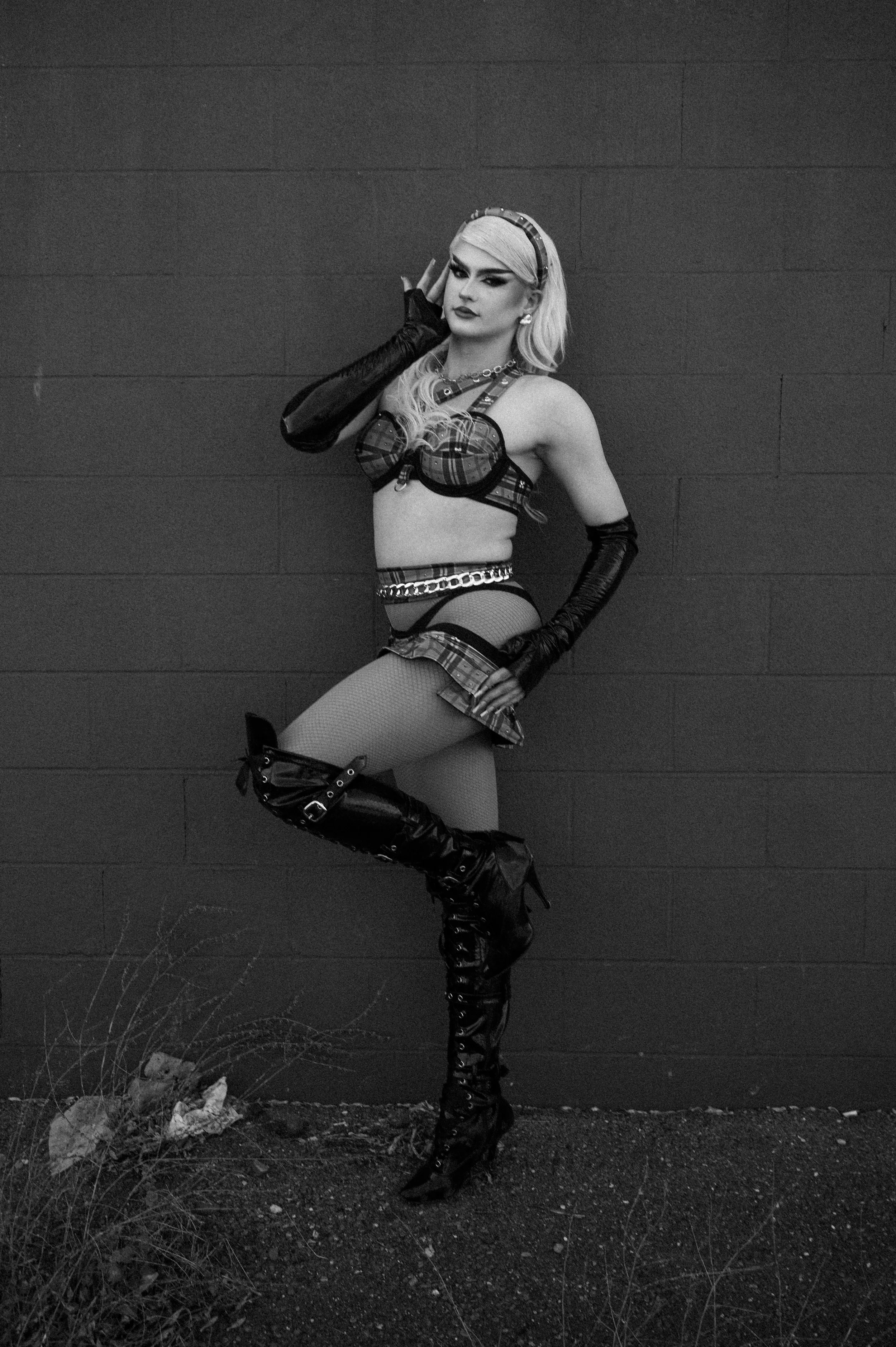 Climaxxx waits outside a Laundromat after a photoshoot.