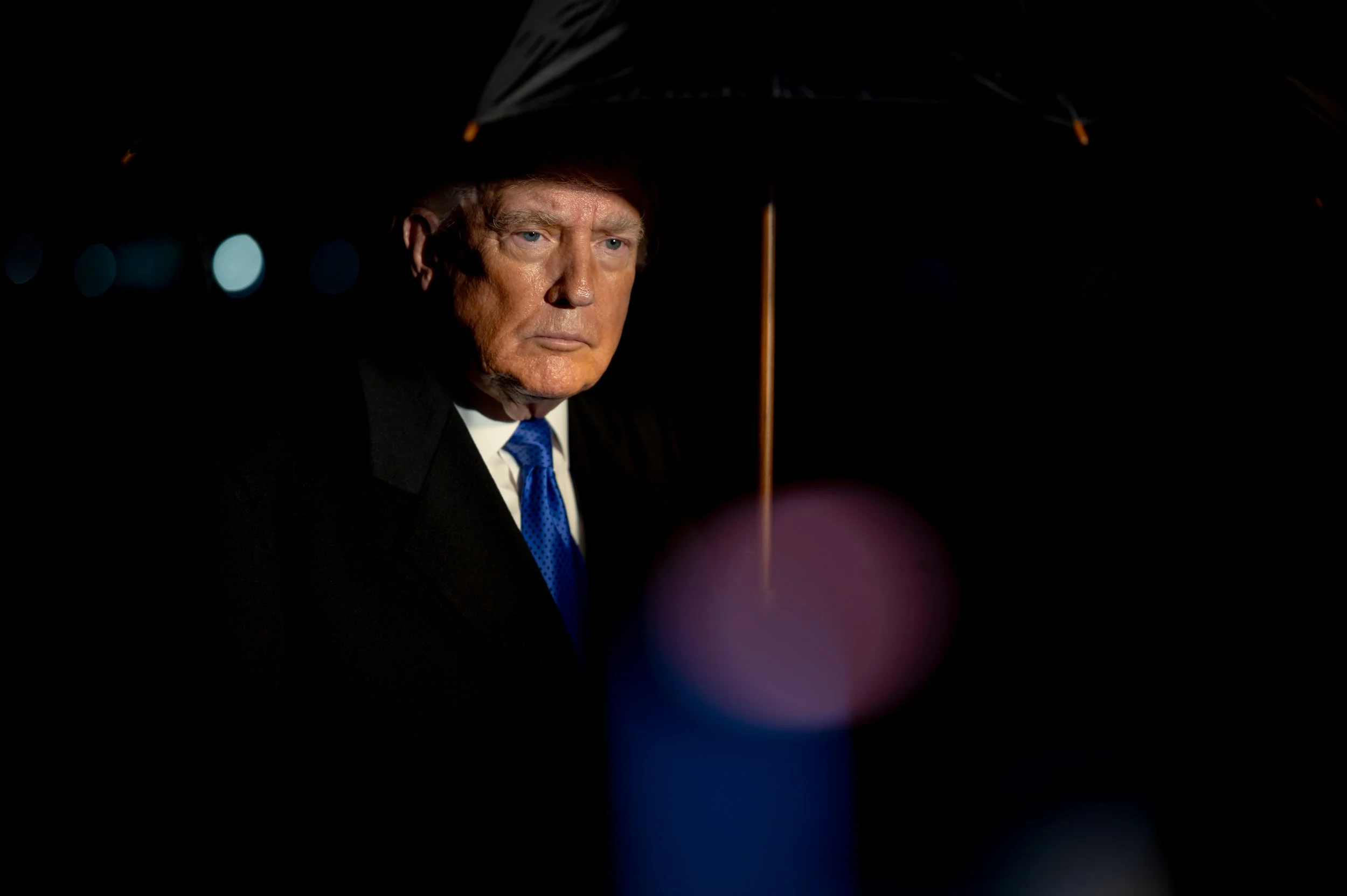 Donald Trump speaks with reporters on the South Lawn of the White House in Washington, D.C., on Feb. 6, 2026. Trump addressed members of the press before departing the White House.