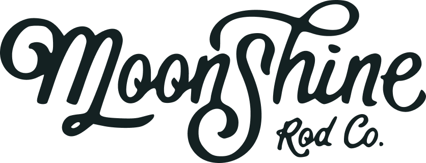 Stylized logo for MoonShine Rod Co. in dark script font.