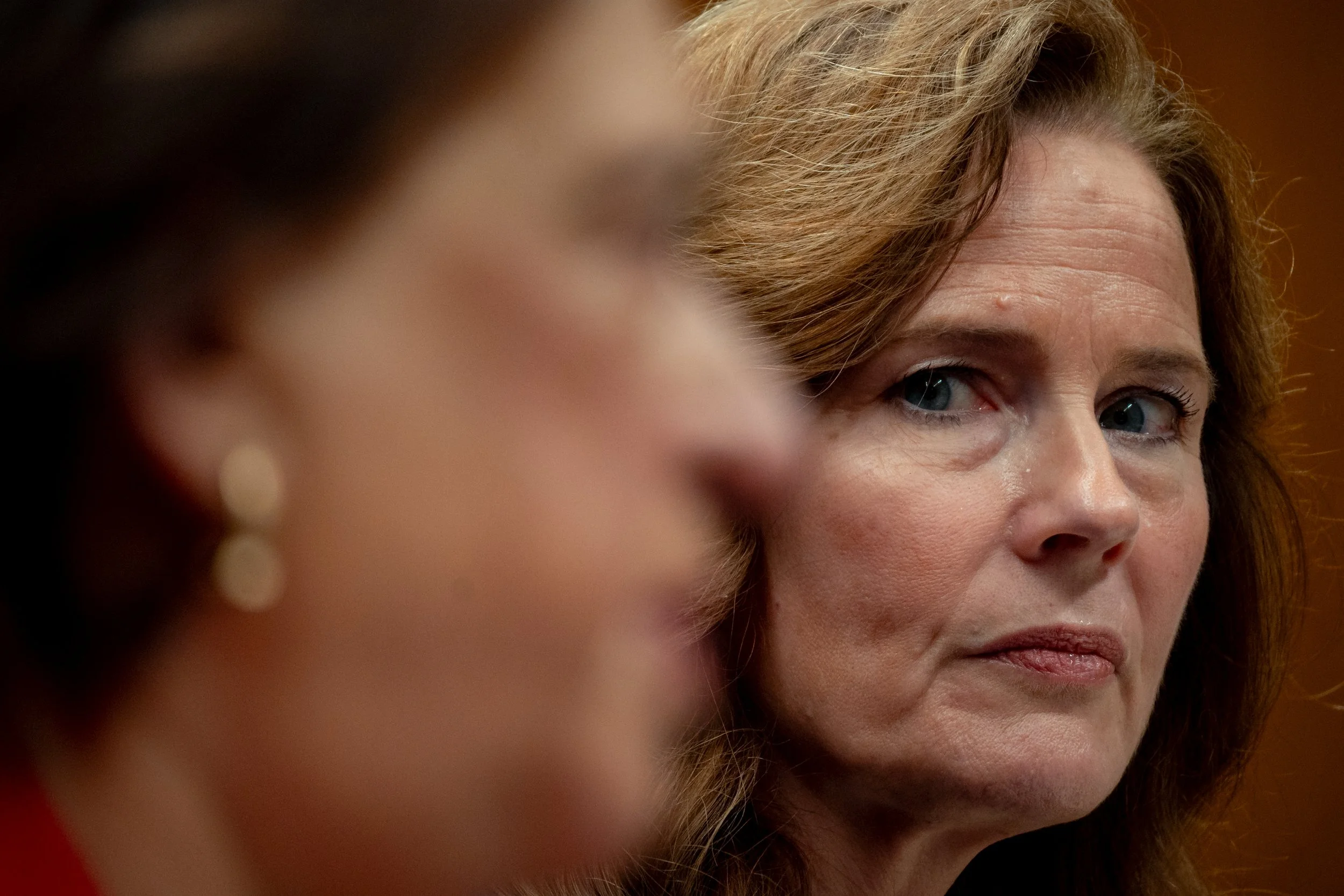 Supreme Court Justices Elena Kagan and Amy Coney Barrett attend a Senate Appropriations Committee hearing on the judiciary's fiscal year 2027 budget request, marking the justices' first appearance before the panel since 2019, on Capitol Hill in Washi