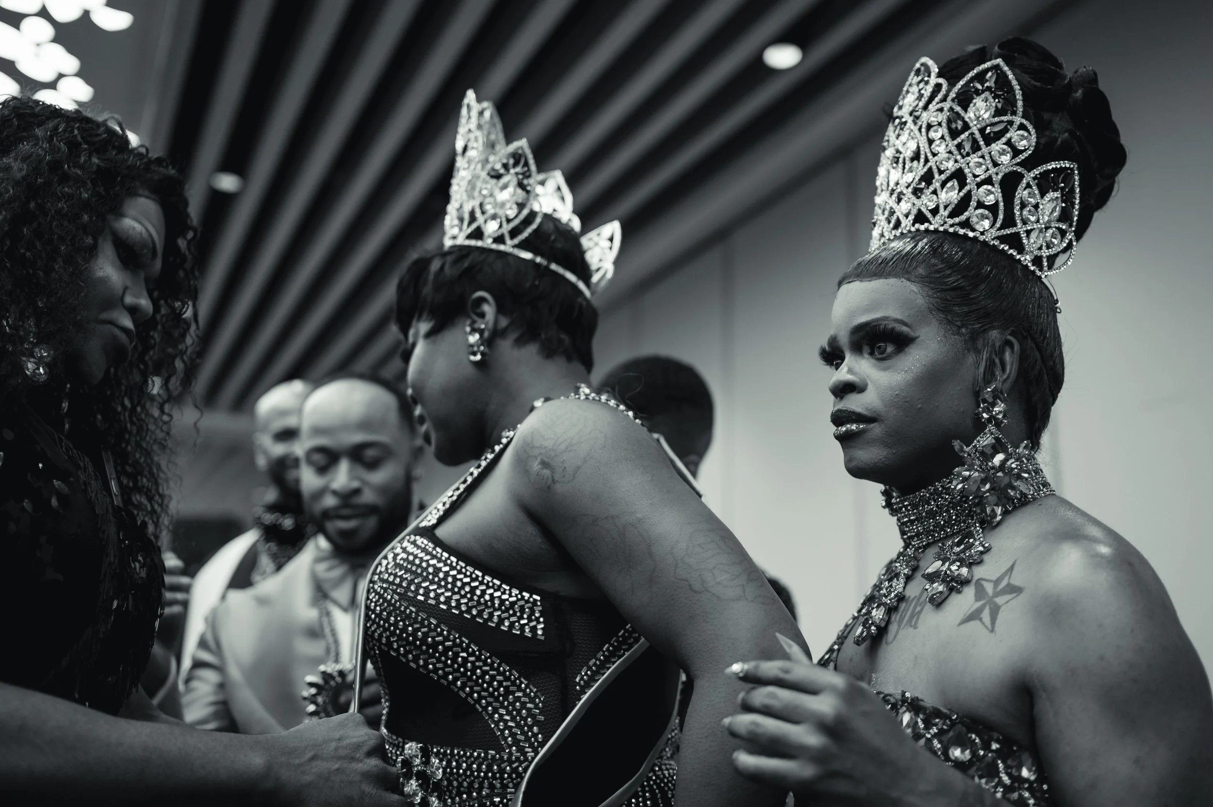 The winners of the Mr. and Miss Black Pride Pageant are crowned at the end of the evening in Washington, D.C. Contestants, performers and audience members gathered near the stage as organizers announced the final results.