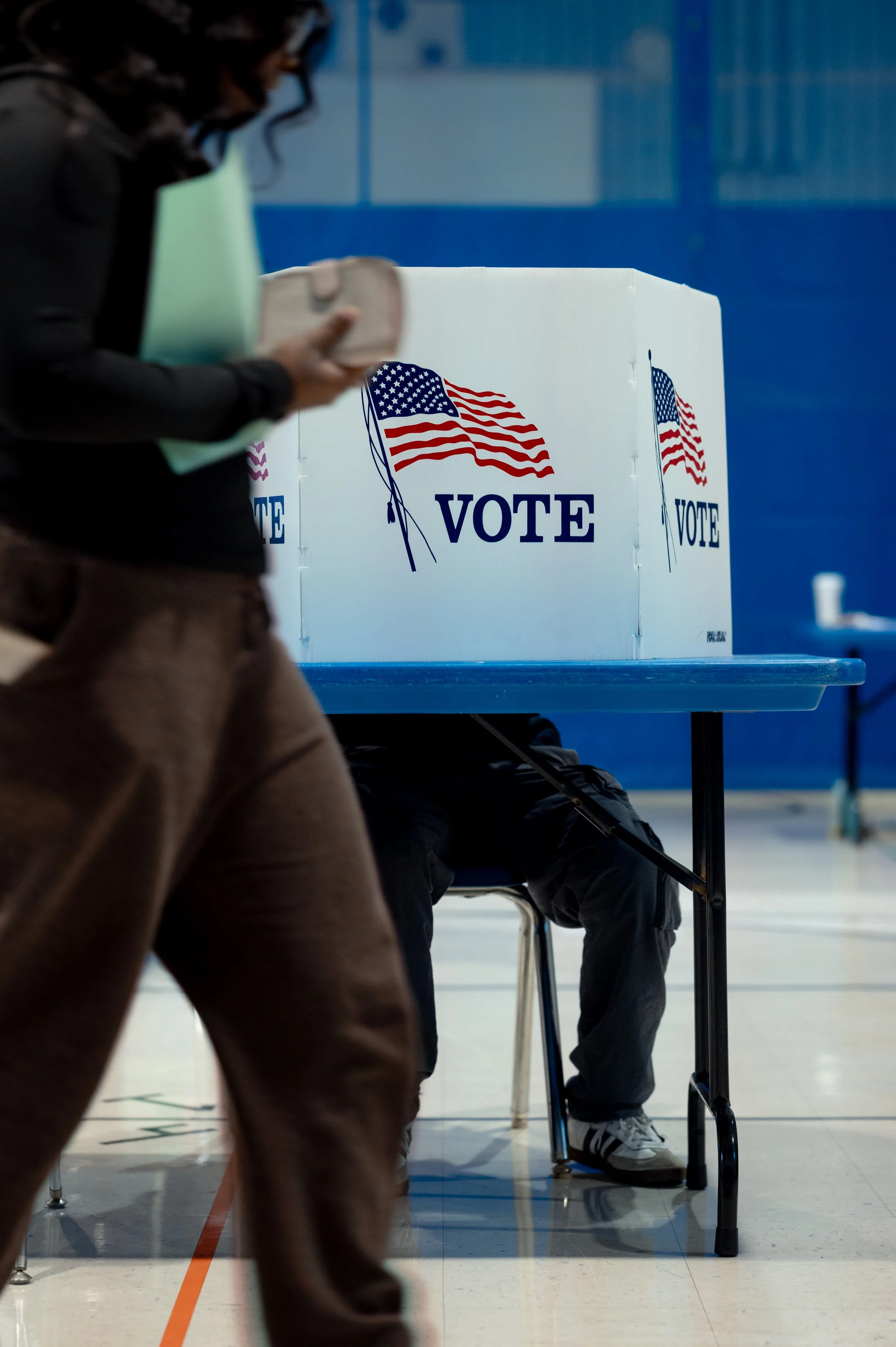 Harrisonburg residents cast their ballots at Rocktown High School during Virginia’s gubernatorial election on Tuesday in Harrisonburg, Va. October 4, 2025.