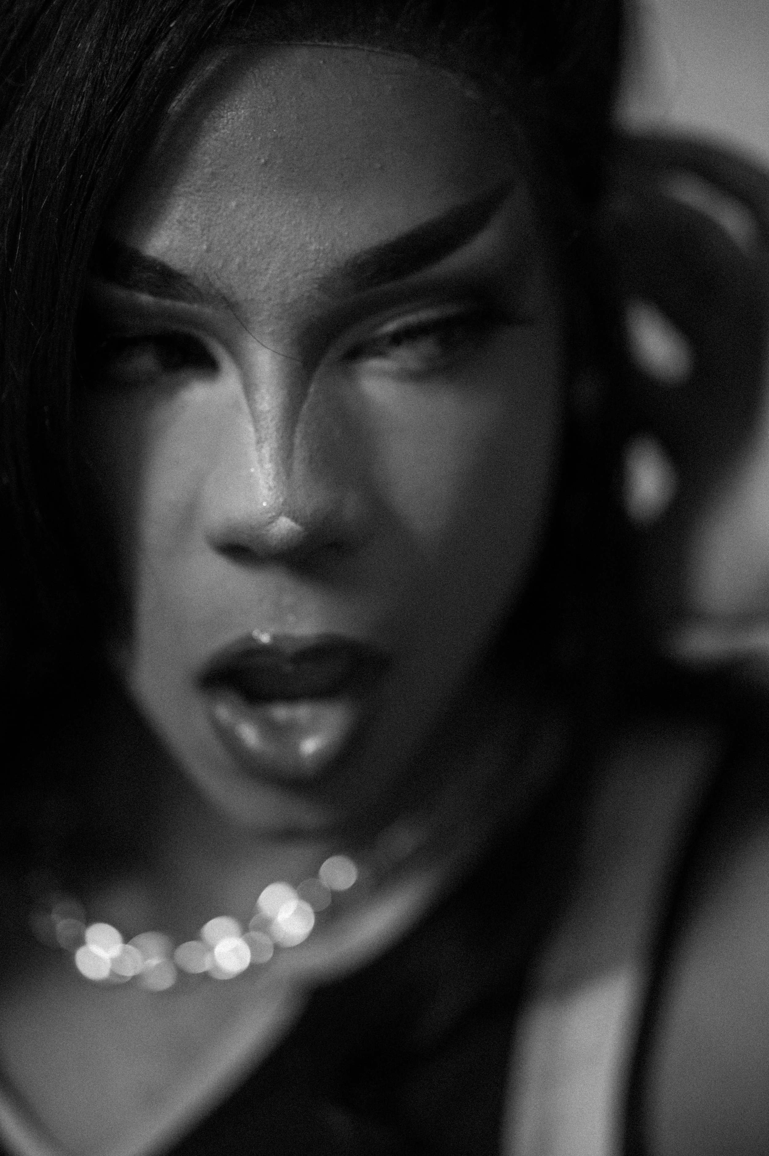 Johnny posses while checking himself out in the mirror. 