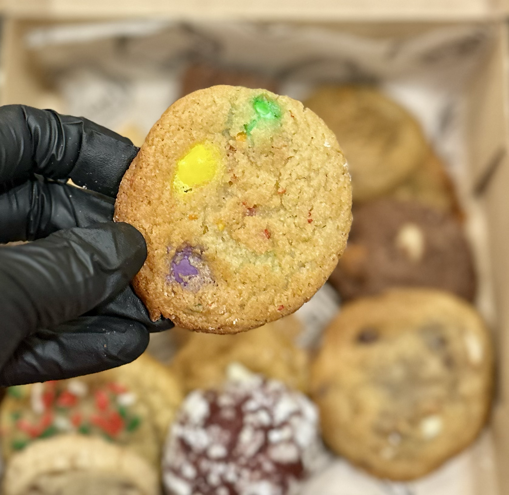 M+M Fruity Pebble Cookie