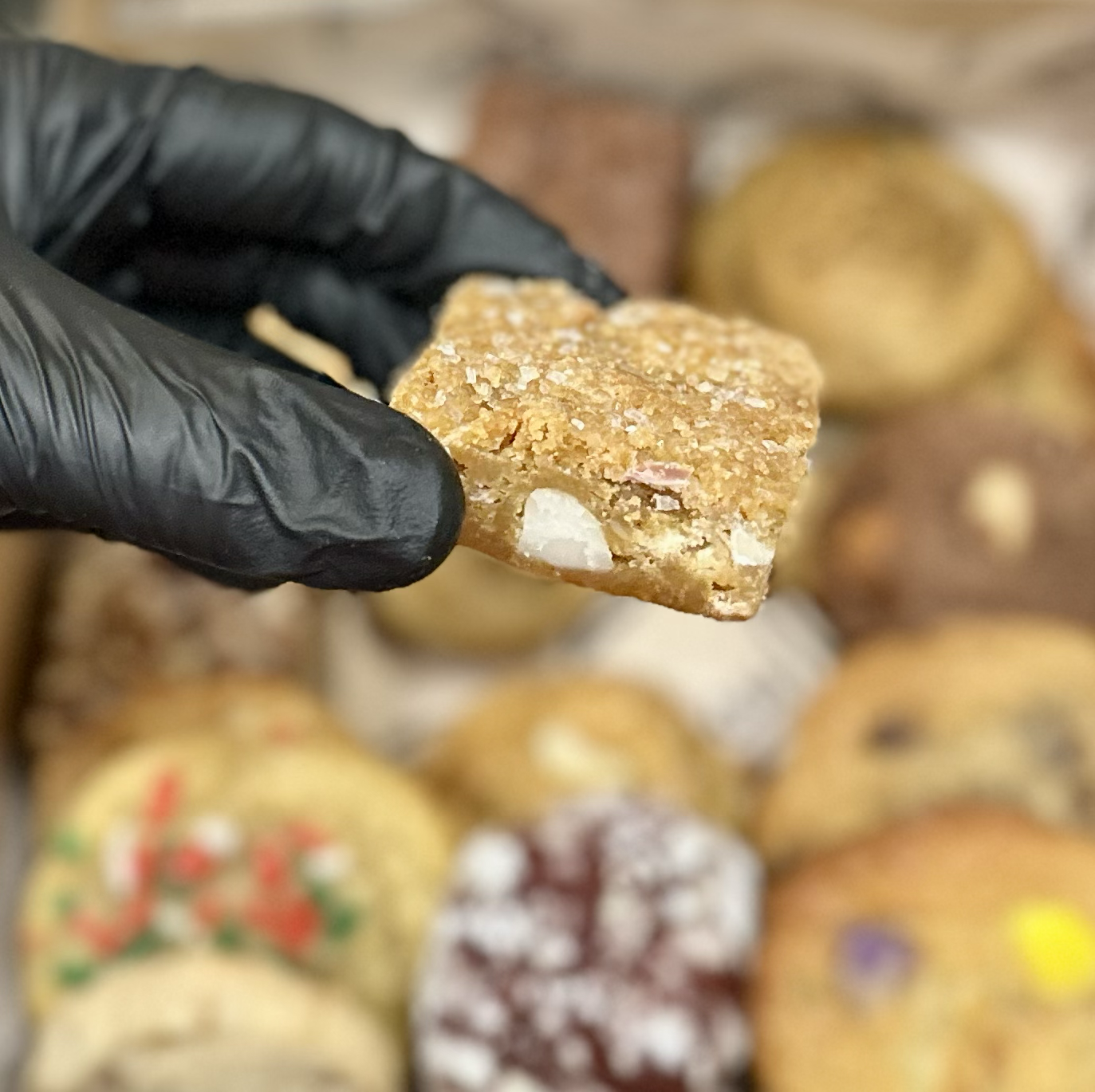 Macadamia White Chocolate Cookie Bar