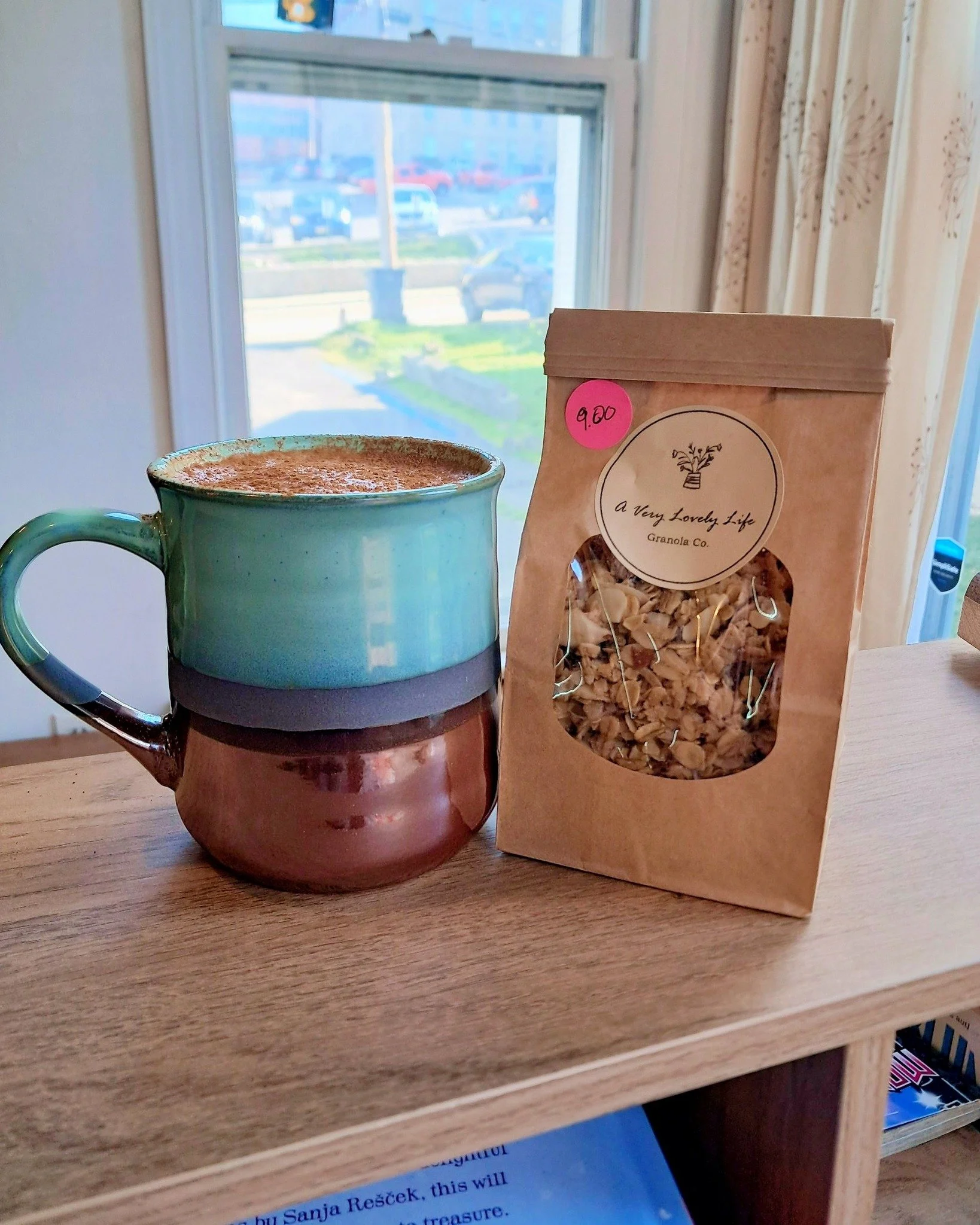 We have some new chew, honey coated granola!! Its delicious and will keep you energized all afternoon. Come by the shop and try for yourself.