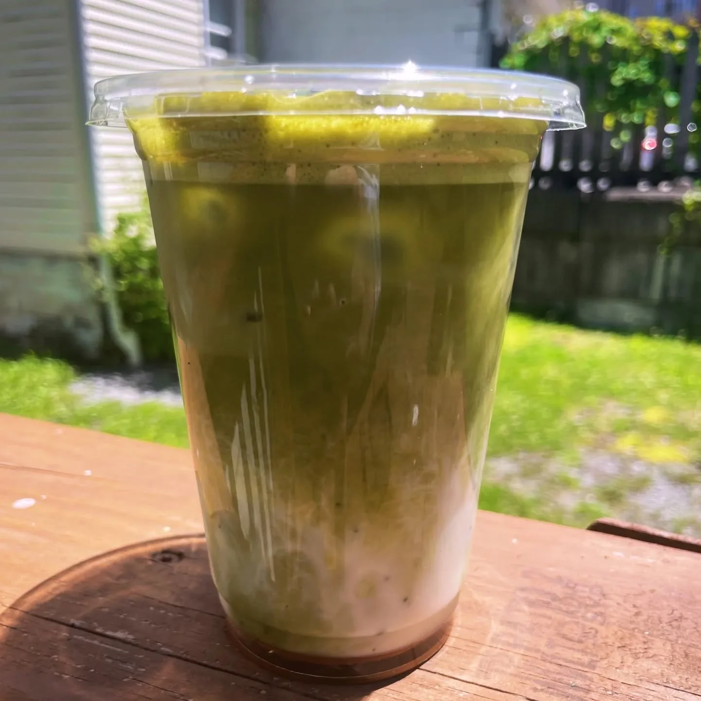 Come enjoy a Strawberry Matcha on the patio and get some sun.