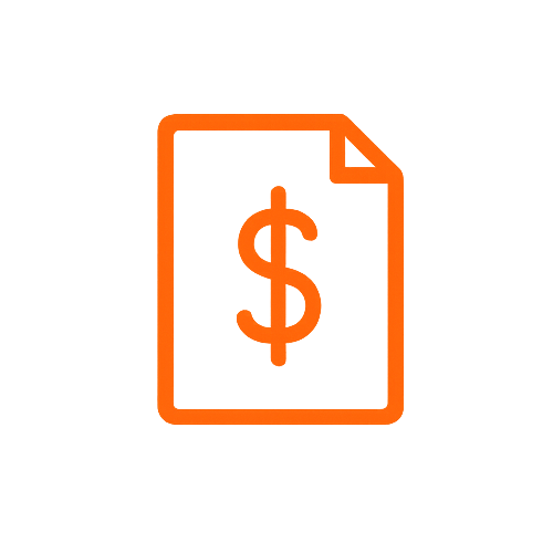 Icon of a document with a dollar sign, indicating financial or monetary content.