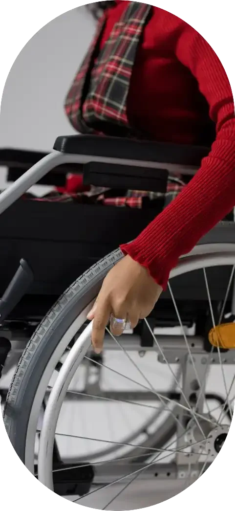 Image of a lady in a wheelchair