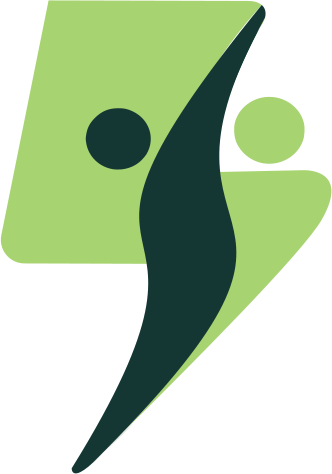 Fast Track Therapy logo (A lightning bolt with 2 people inside it)