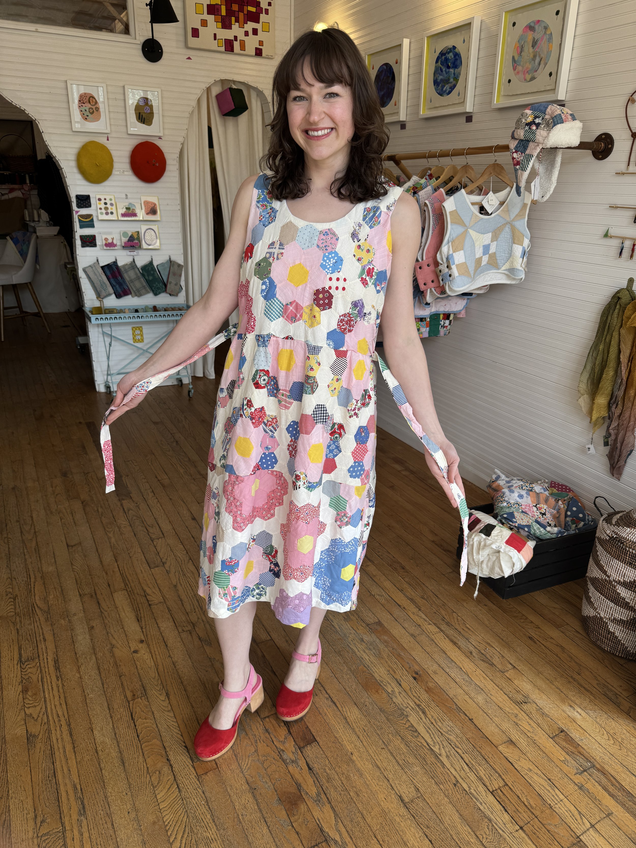 CJ Sews Grandmother's Garden Quilt Top Dress