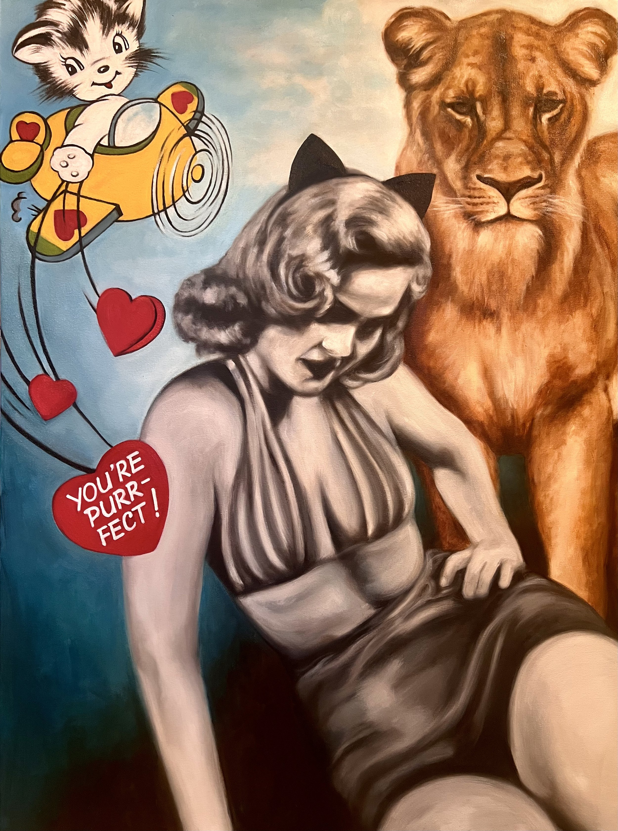 You're Purr-Fect!
48"x36", Oil on Canvas