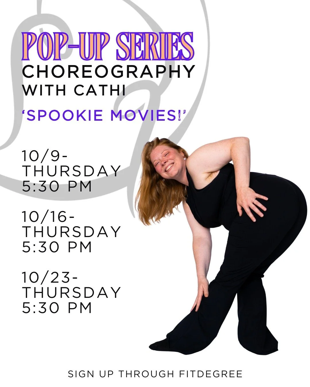 ✨🎃 Spooky season = dance season! 🎃✨
Join Cathi for a Halloween-inspired choreo class to &ldquo;Spookie Movies&rdquo; 👻🪩

Whether you&rsquo;re brand new to dance or a seasoned mover, this class is all levels + all vibes. Each week we&rsquo;ll buil