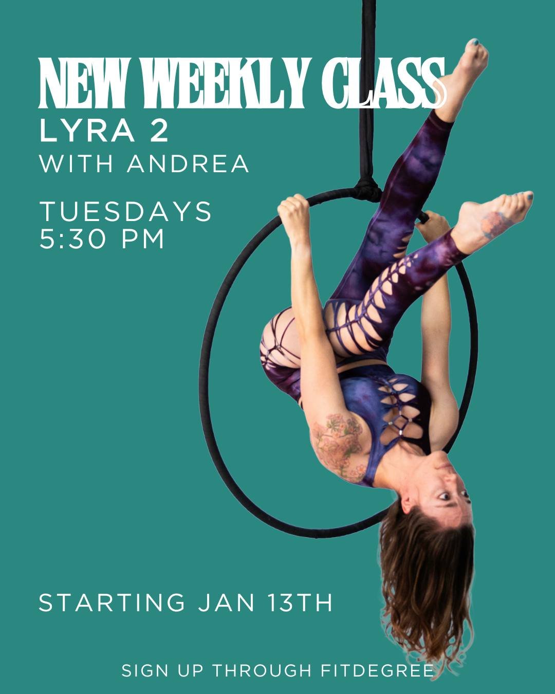 Join @french_twist_aerial  on
Tuesdays for Lyra 2!
Check our website and fitDEGREE for prerequisites!