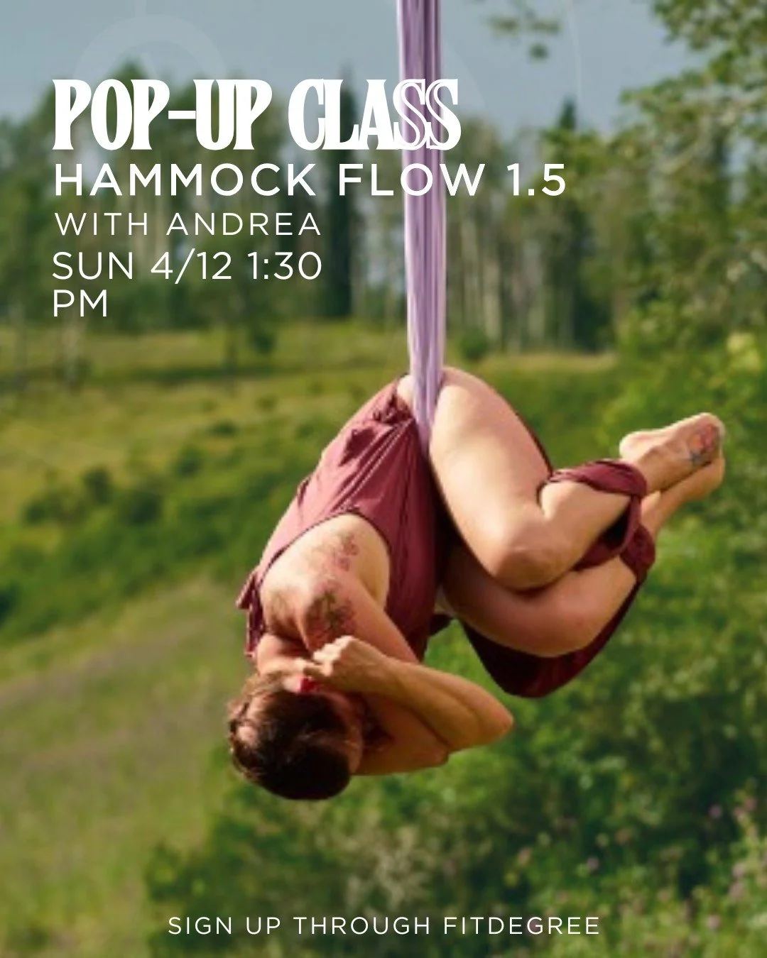 Hammock flow (lvl 1.5)#aerialhammockflow #aerialhammock #aerialist #aerial #bellingham #dancer #dance  is back with Andrea!

This class introduces a combo series set to music. Each class will be anchored in a song as you work through the musicality a