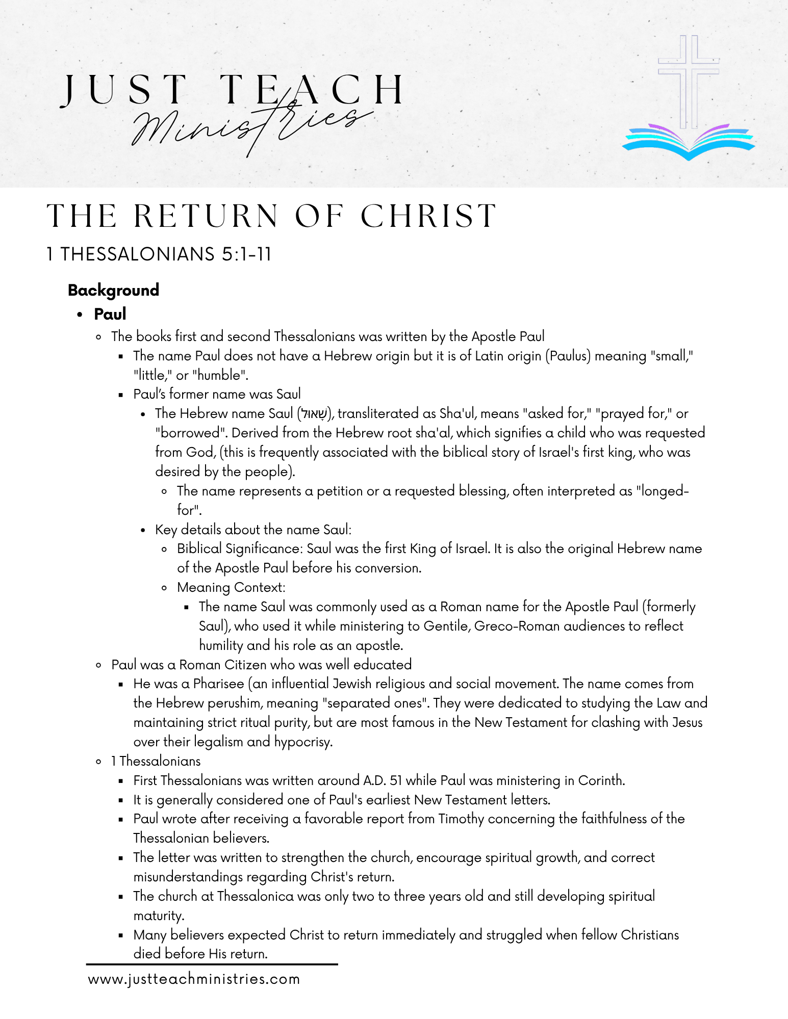1 Thessalonians 5:1-11