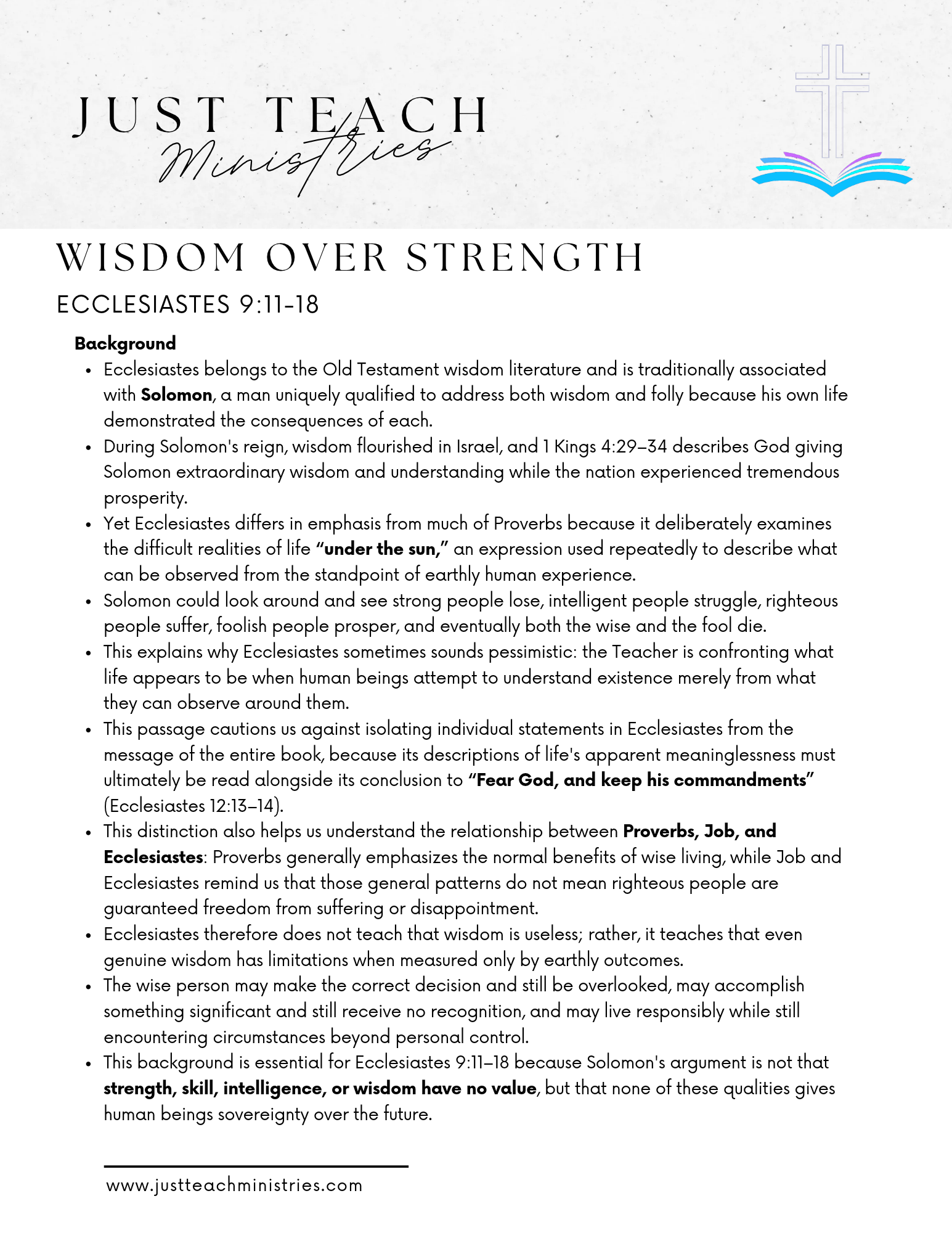 Ecclesiastes 9:11-18