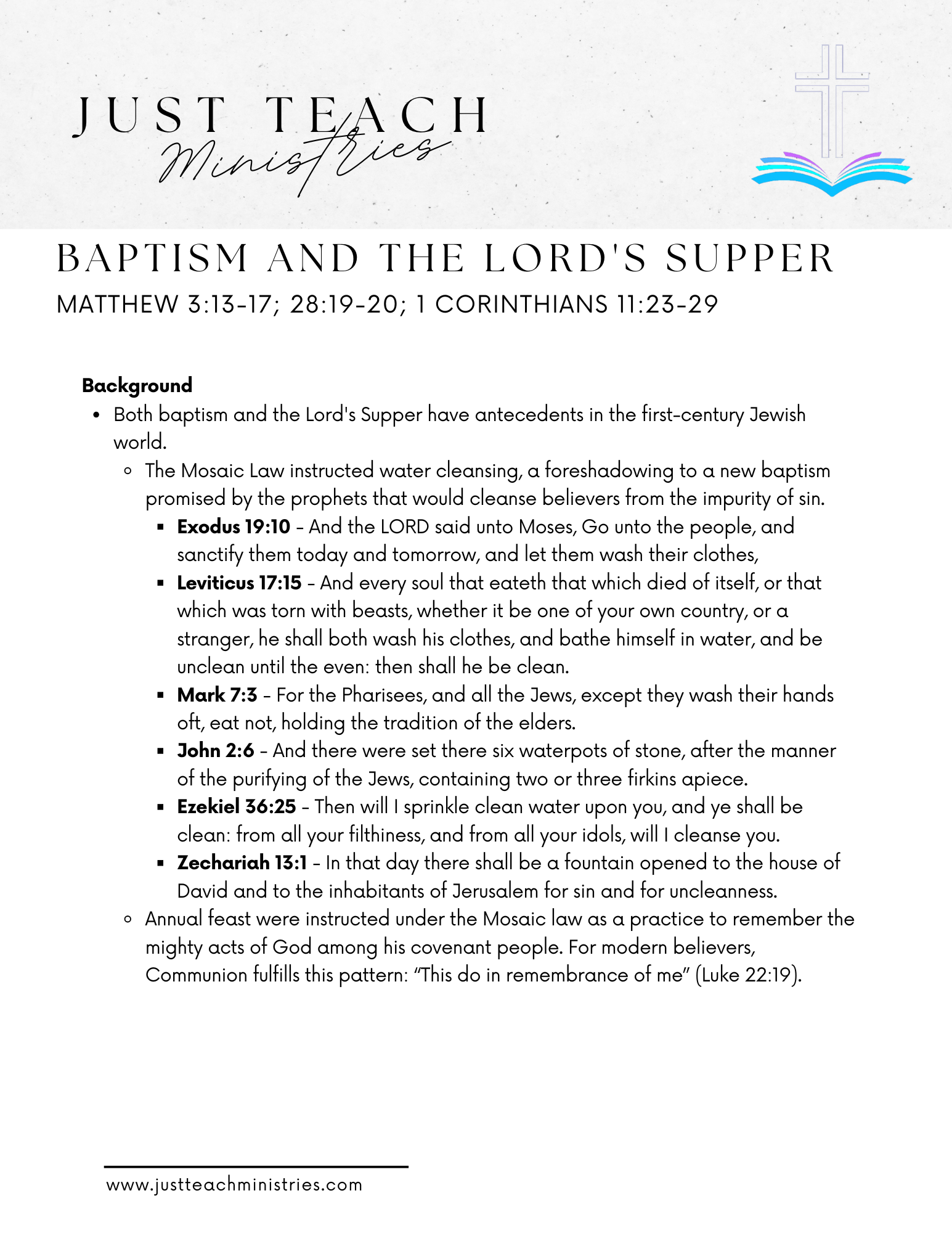 Matthew 313-17; 2819-20; 1 Corinthians 1123-29 LN.png