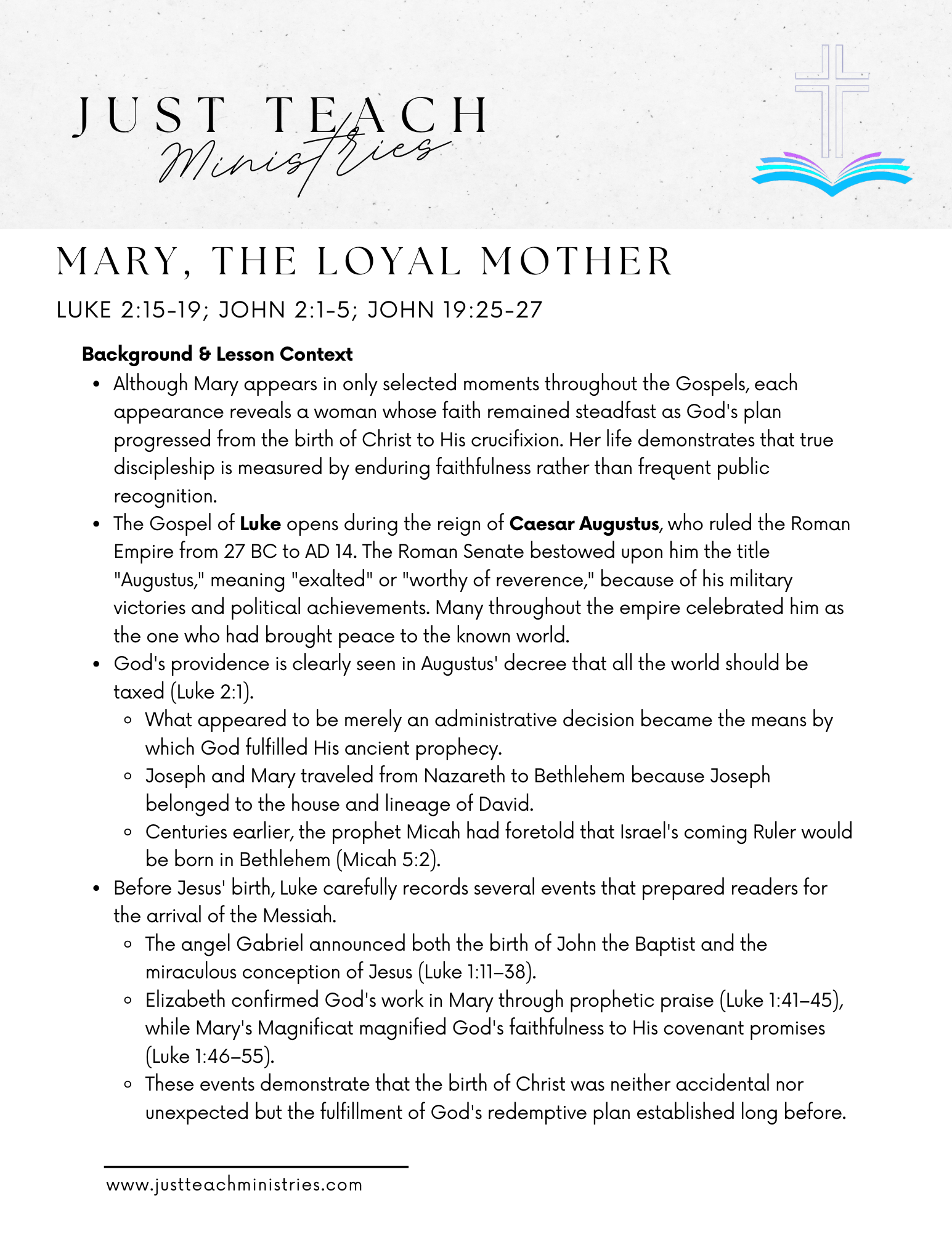 Luke 215-19; John 21-5; John 1925-27LN.png