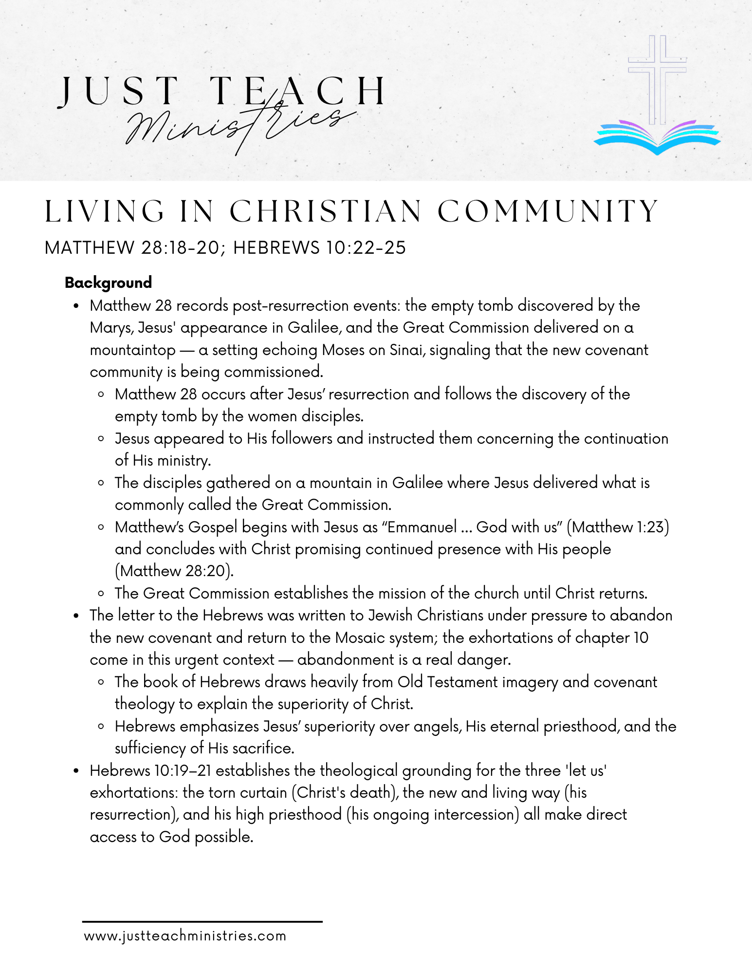 Matthew 2818-20; Hebrews 1022-25 LN.png