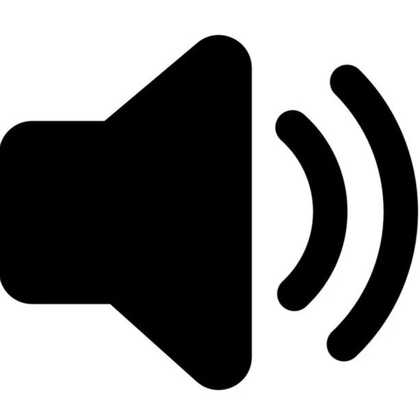 Speaker icon with sound waves