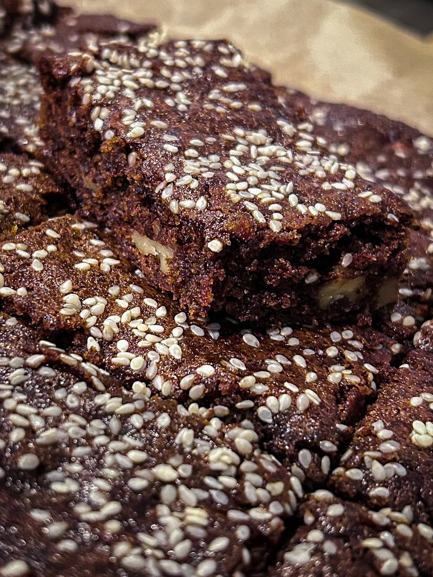 Apricot Sesame Walnut Brownie