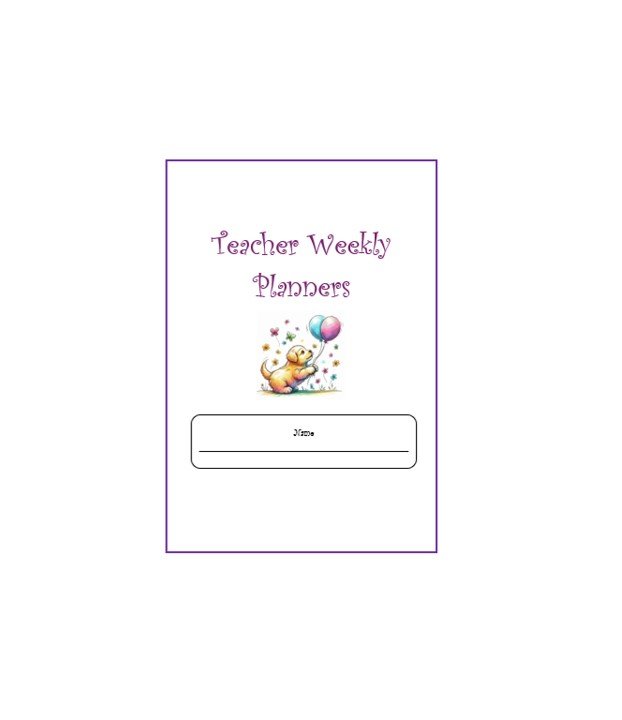 Teacher Weekly Planner_Puppies Theme_Pdf