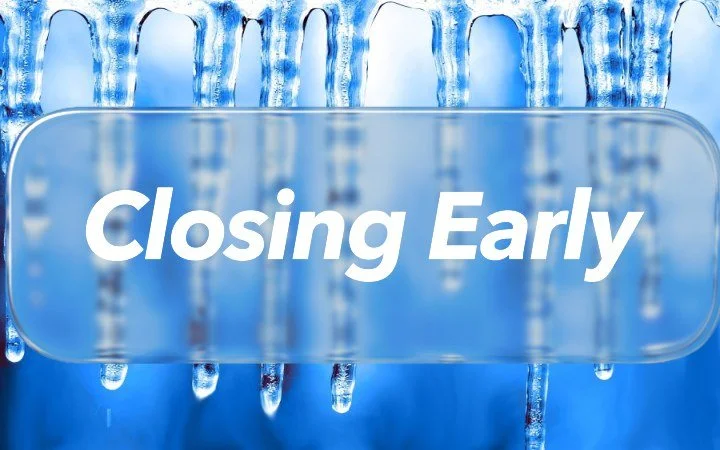 We'll be closing at 4:00 pm today (1/30). ❄Stay warm, Y'all!