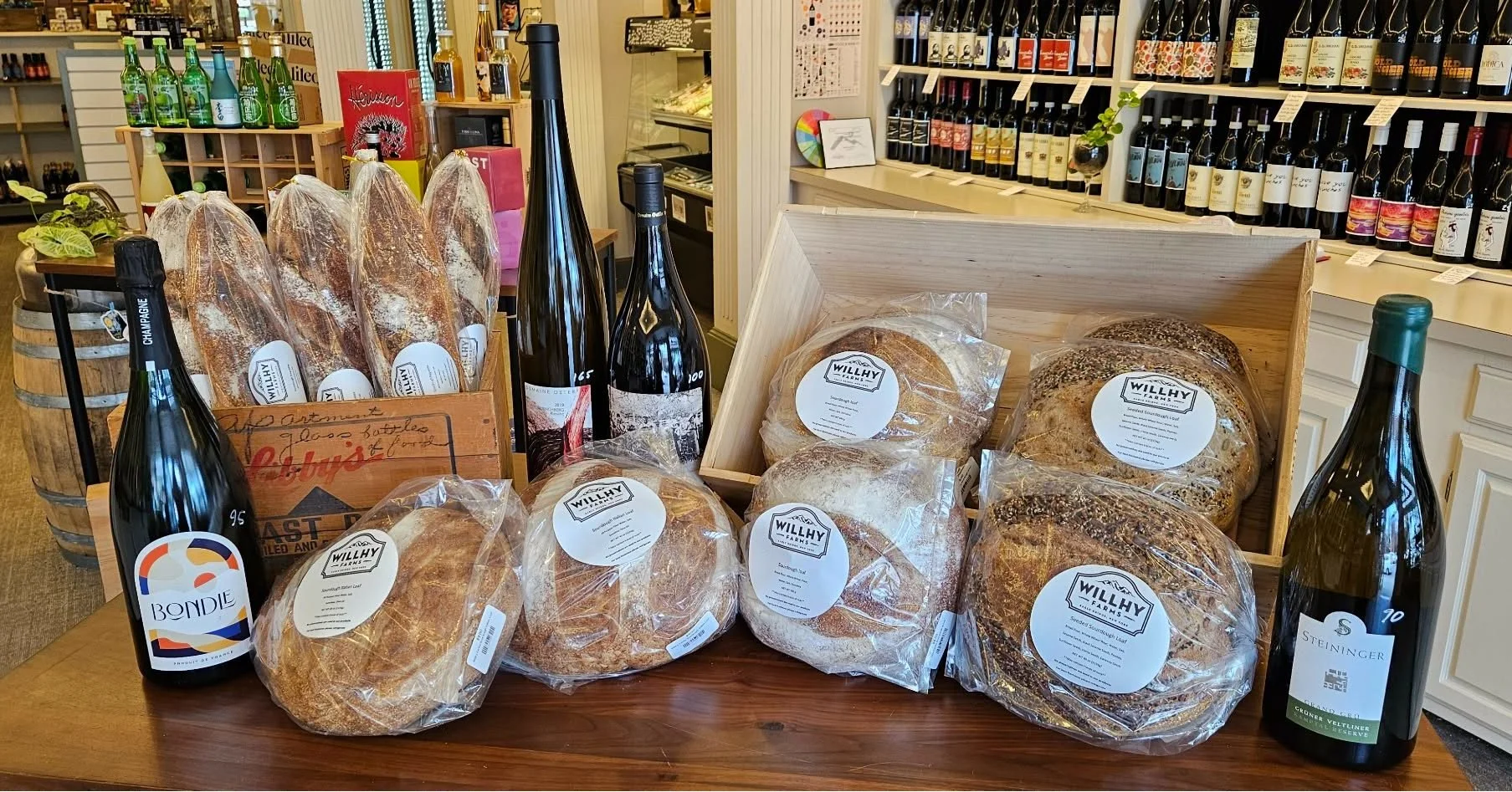 Willhy Farms 🍞❤️ Delivered every Thursday 👀
Want to pre-order anything? Let us know by Friday, for the following week.
In the meantime, stop in for a loaf of sourdough or a baguette before they sell out!