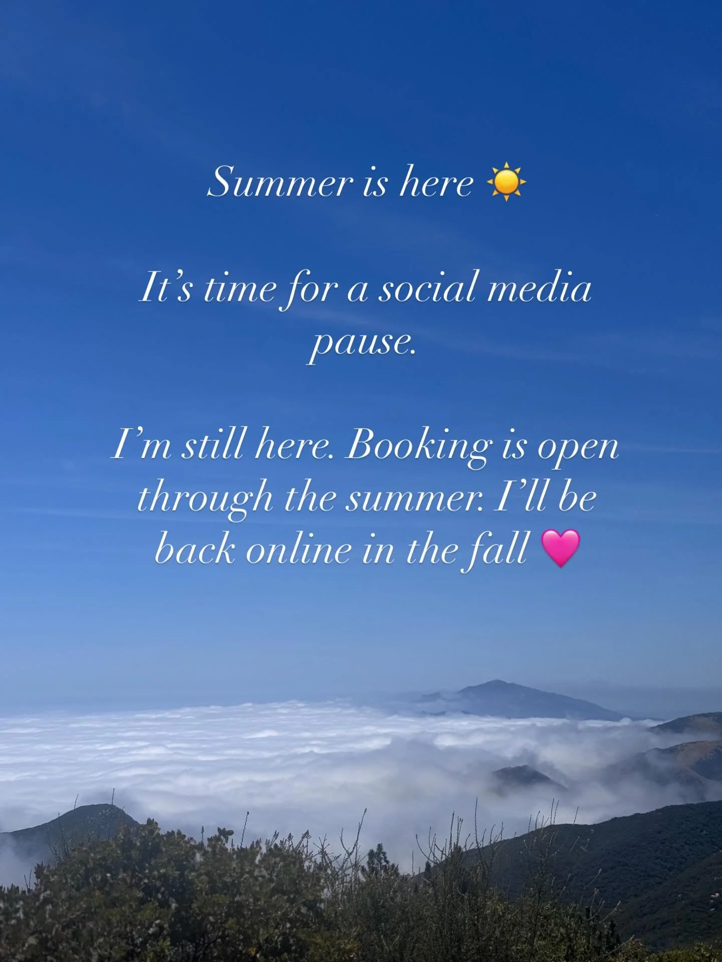 I always do best if I take chunks of time off social media. It&rsquo;s been hard to know how to do that while starting and running a business.

However, I feel confident that pauses like this only make my work more effective. So, I will see you all b