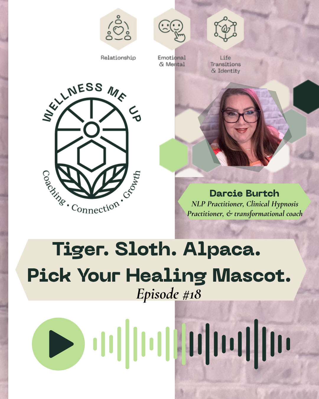Tiger. Sloth. Alpaca. Pick Your Healing Mascot.