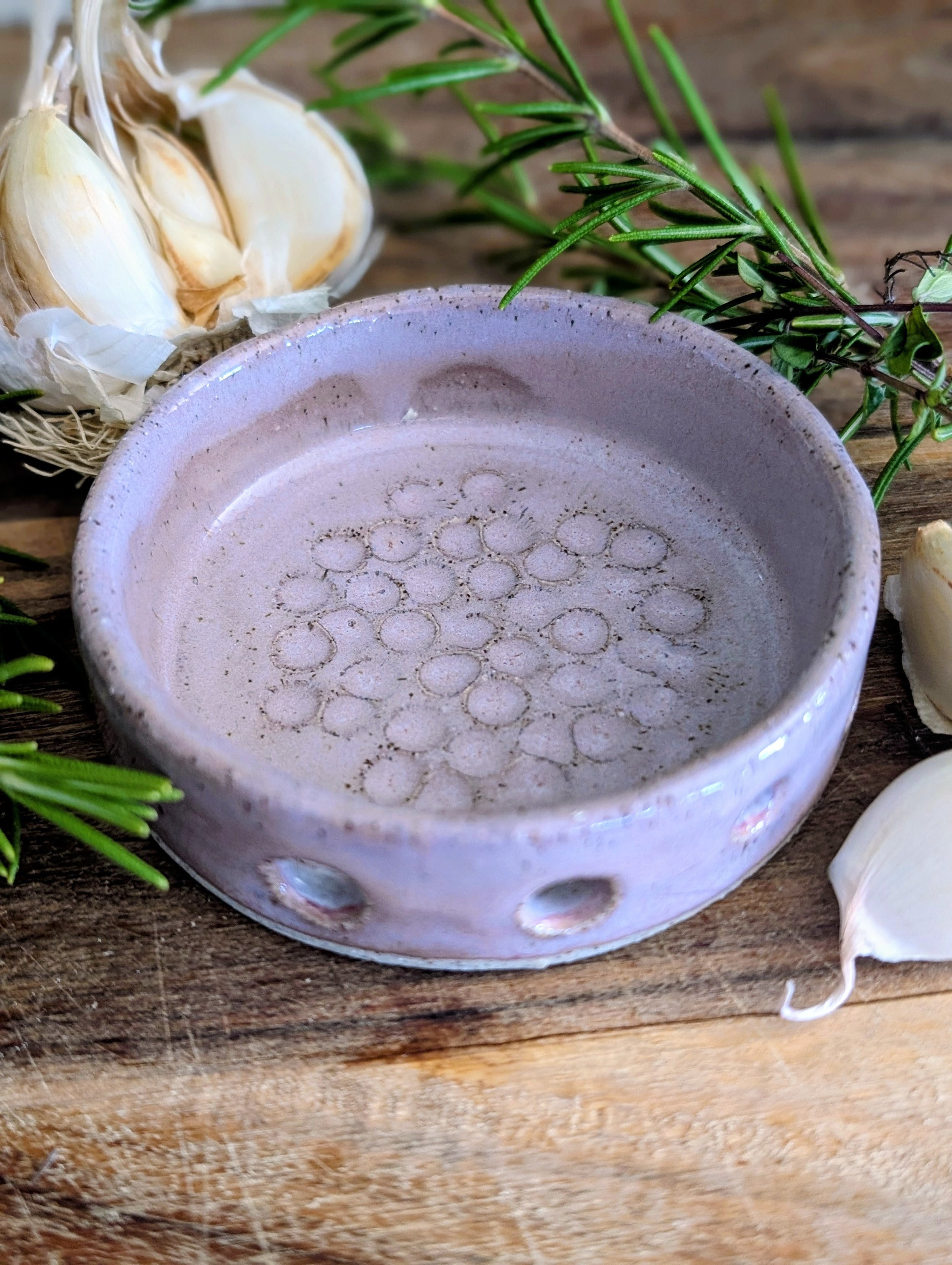 Garlic Grater/ Herb Stripper in Rose Quartz