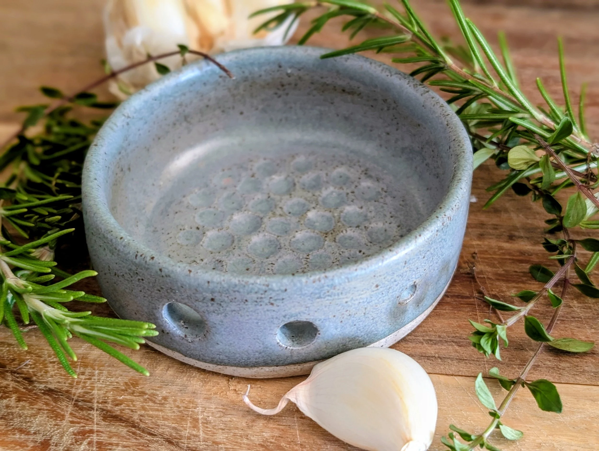 Garlic Grater/ Herb Stripper in Frost Blue