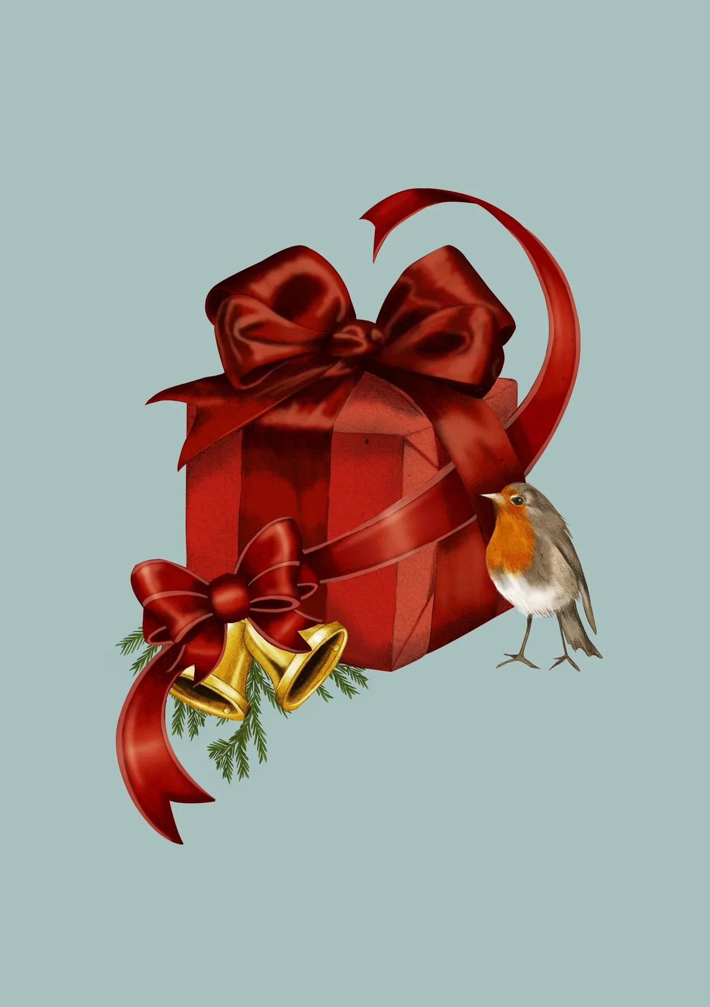 Kelly Thompson botanical illustration Christmas for Faradays Department Store