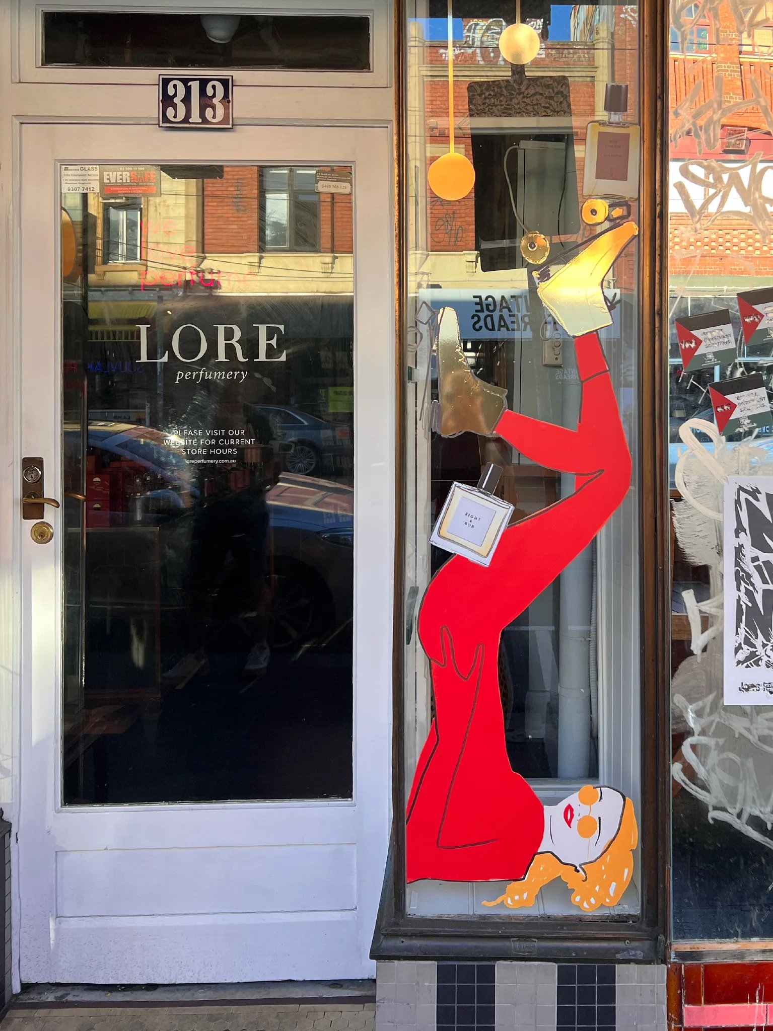 Kelly Thompson Illustration Lore perfumery Disco Christmas window