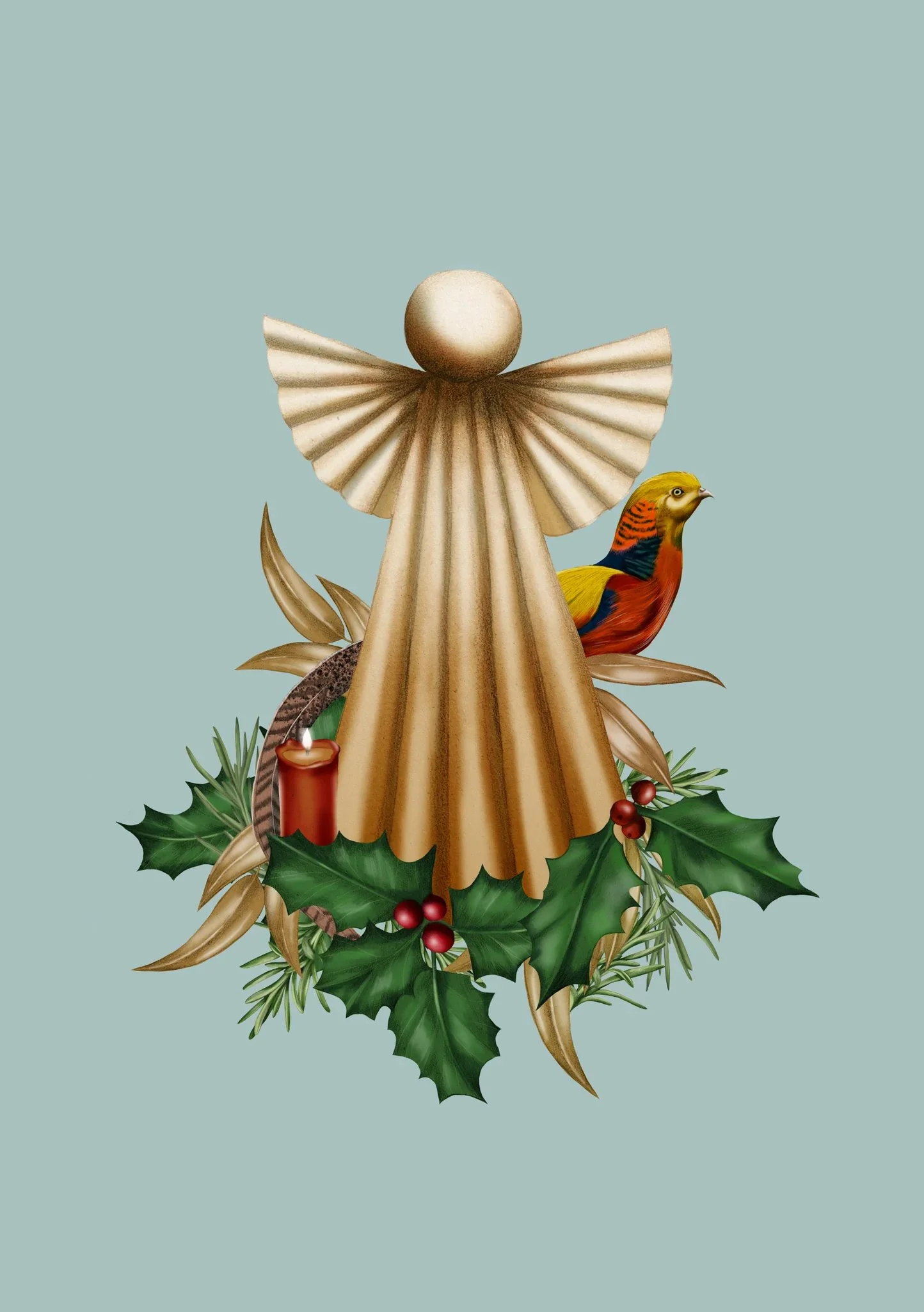 Kelly Thompson botanical illustration Christmas for Faradays Department Store