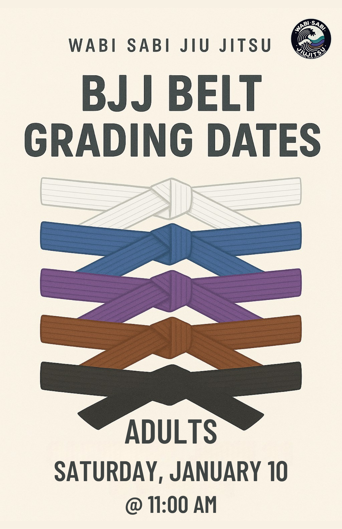 WABI SABI JIU JITSU | Adult Belt Grading Schedule Winter 2025