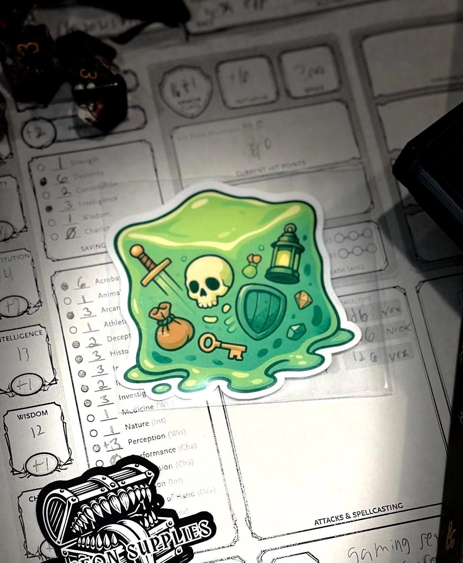 Gelatinous Cube - Permanent Waterproof Vinyl Sticker – Funny Fantasy RPG Decal
