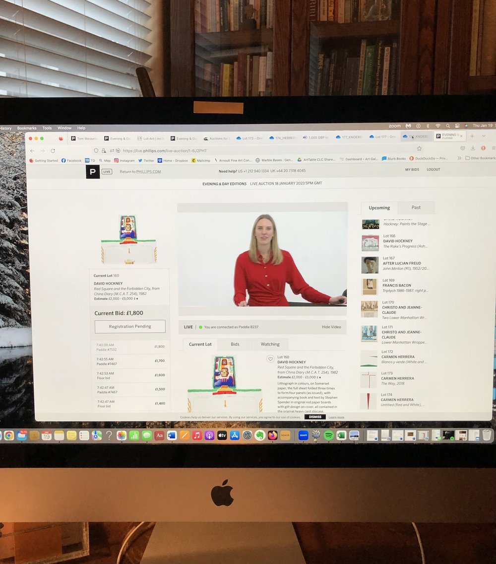 Early morning online bidding for a client