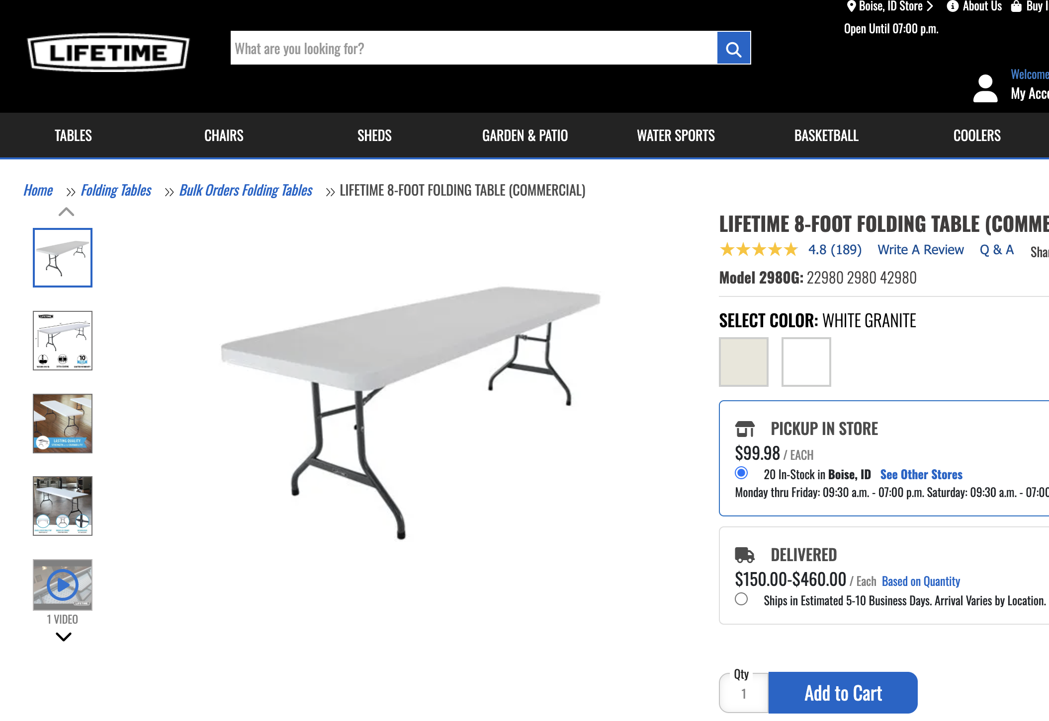 White Folding Tables- 8 ft - We need six - Shop in Boise or click the picture to purchase