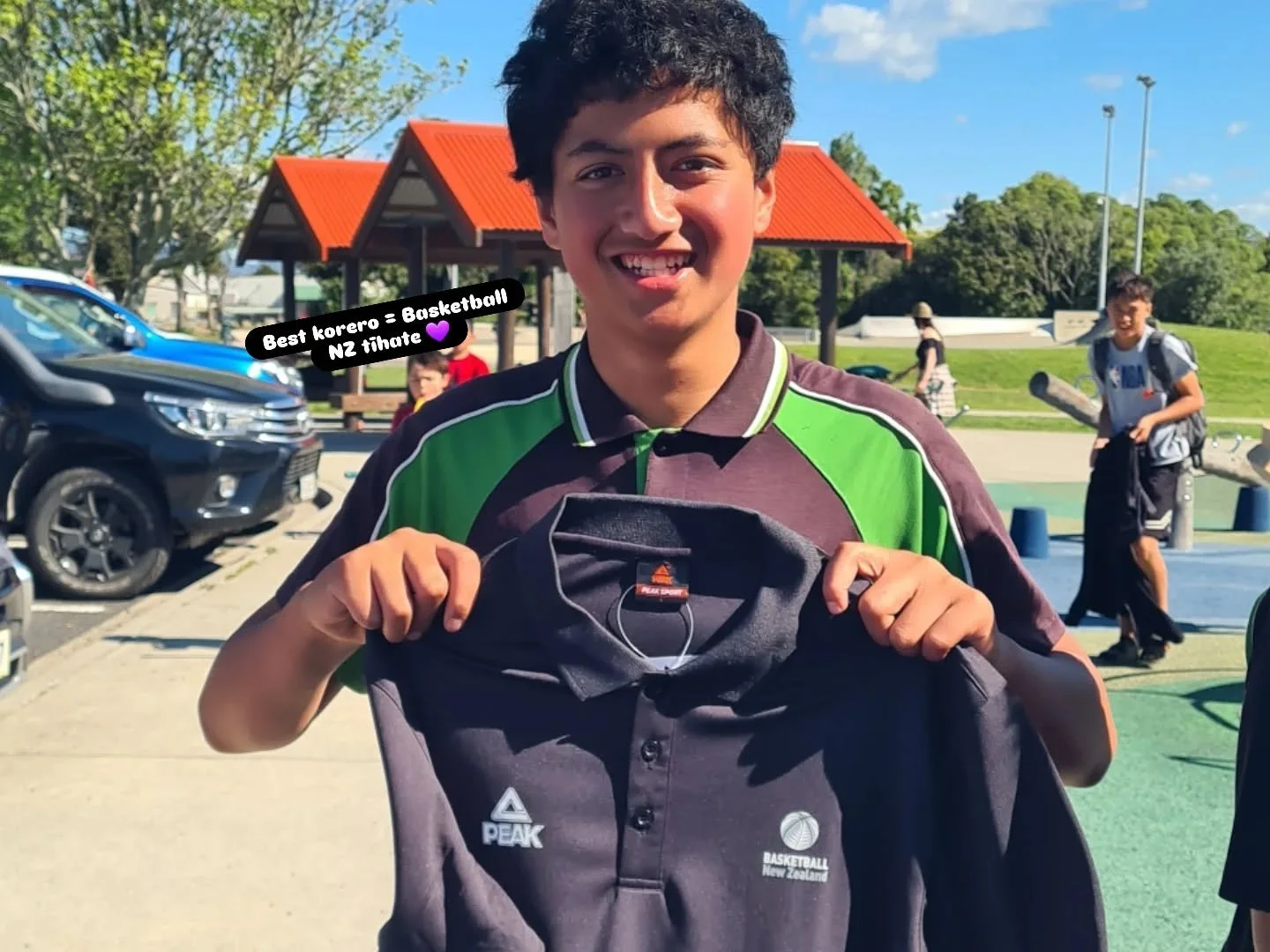 We were able to give away three @basketballnz shirts to three young people for their epic contributions in the korero for our basketball court project engagement. Massive shout out to these boys and to the other young people for your whakaaro and con