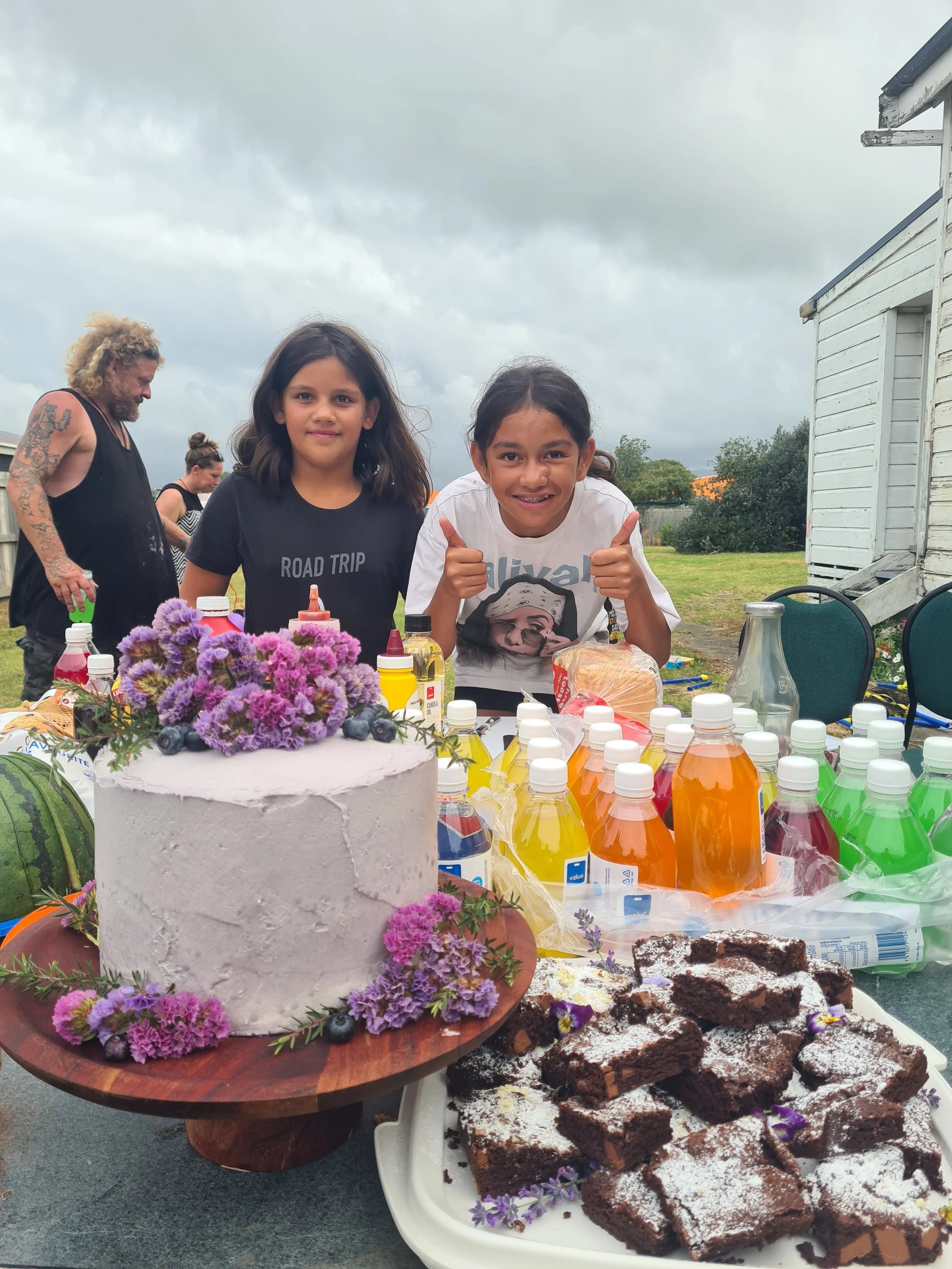 Celebration for Whaea Alex's birthday and to welcome our feasibility study team - Josh and Nicole from Impact Consulting